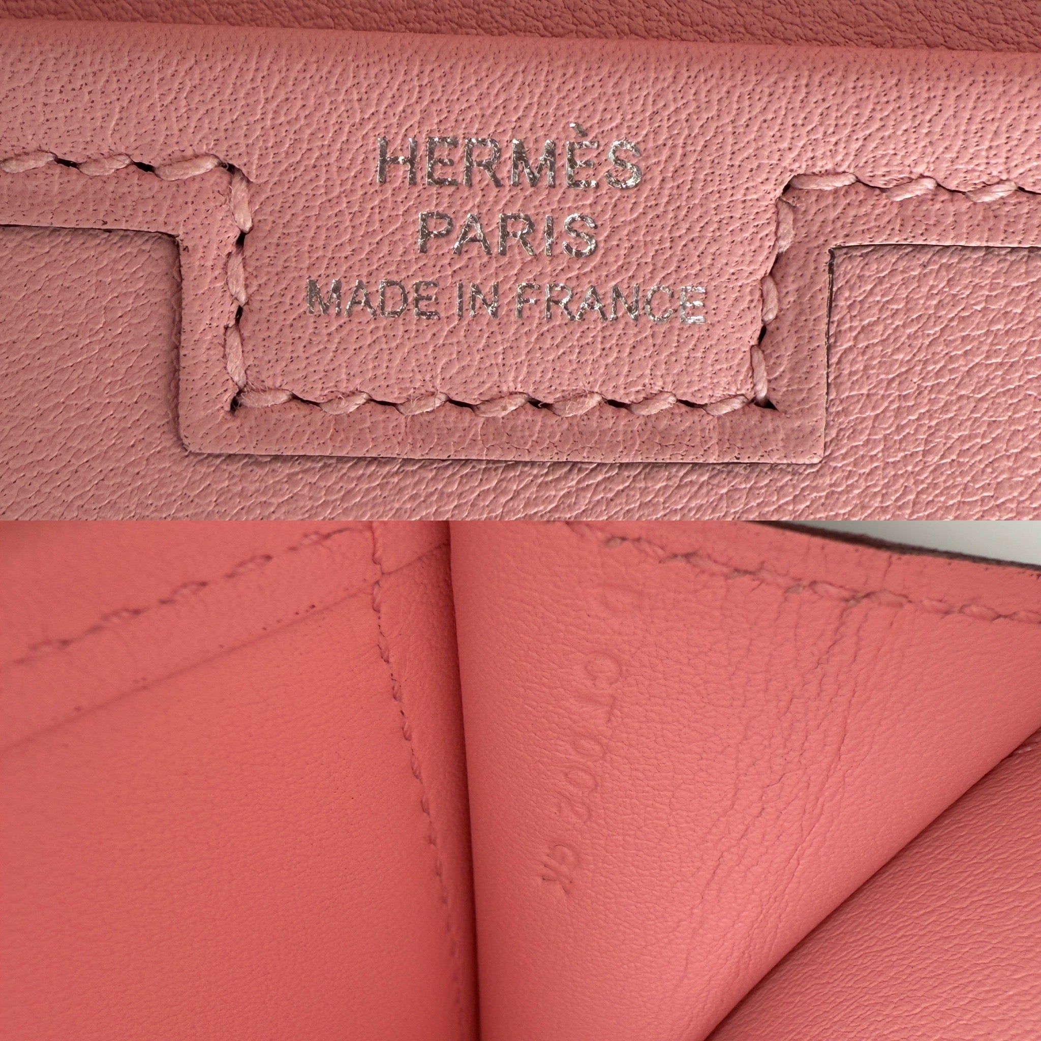 HERMES Jige Elan 29 Rose Sakura Pink Swift Leather Clutch