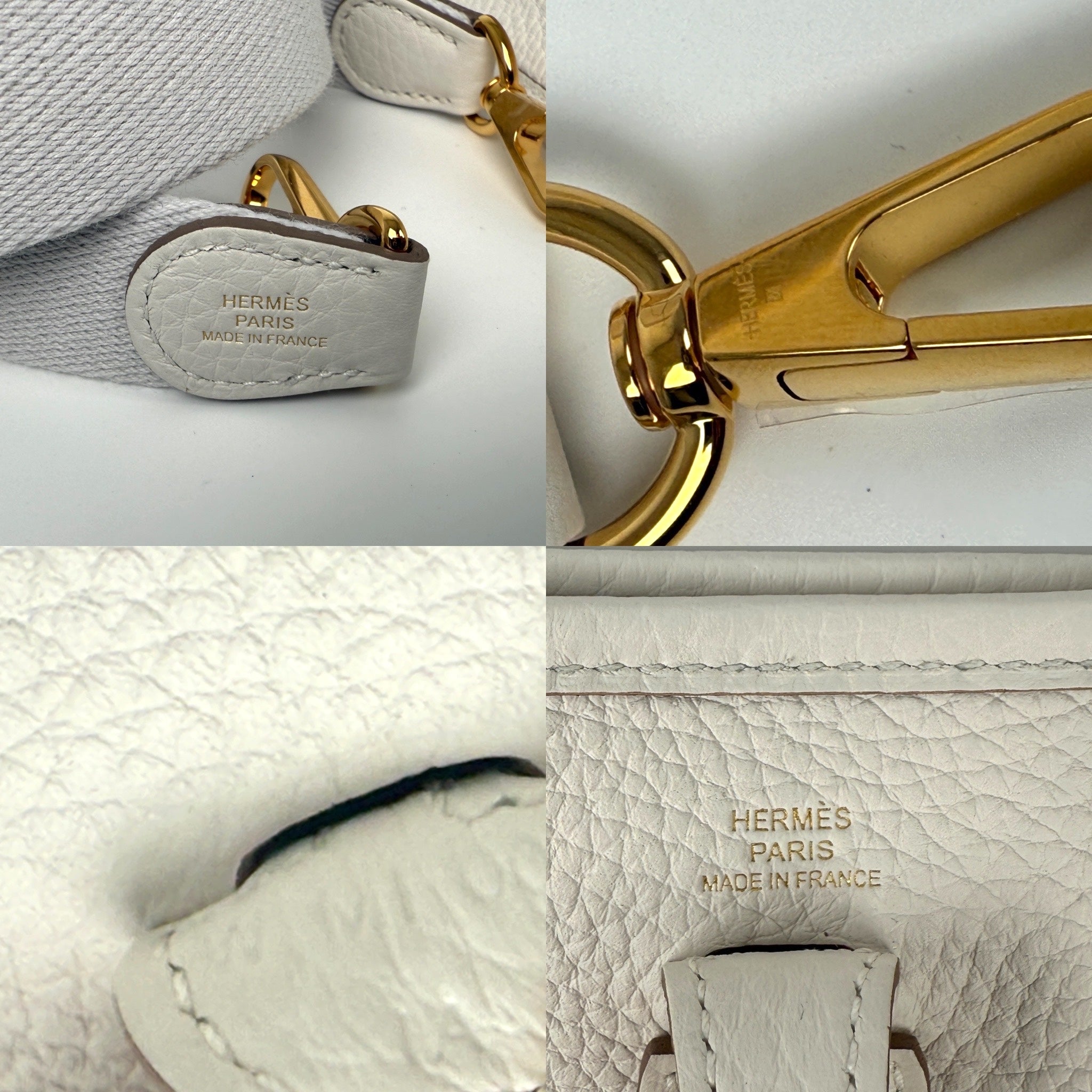 New HERMES Mini Evelyne TPM 16 Gris Pale Leather Crossbody Bag