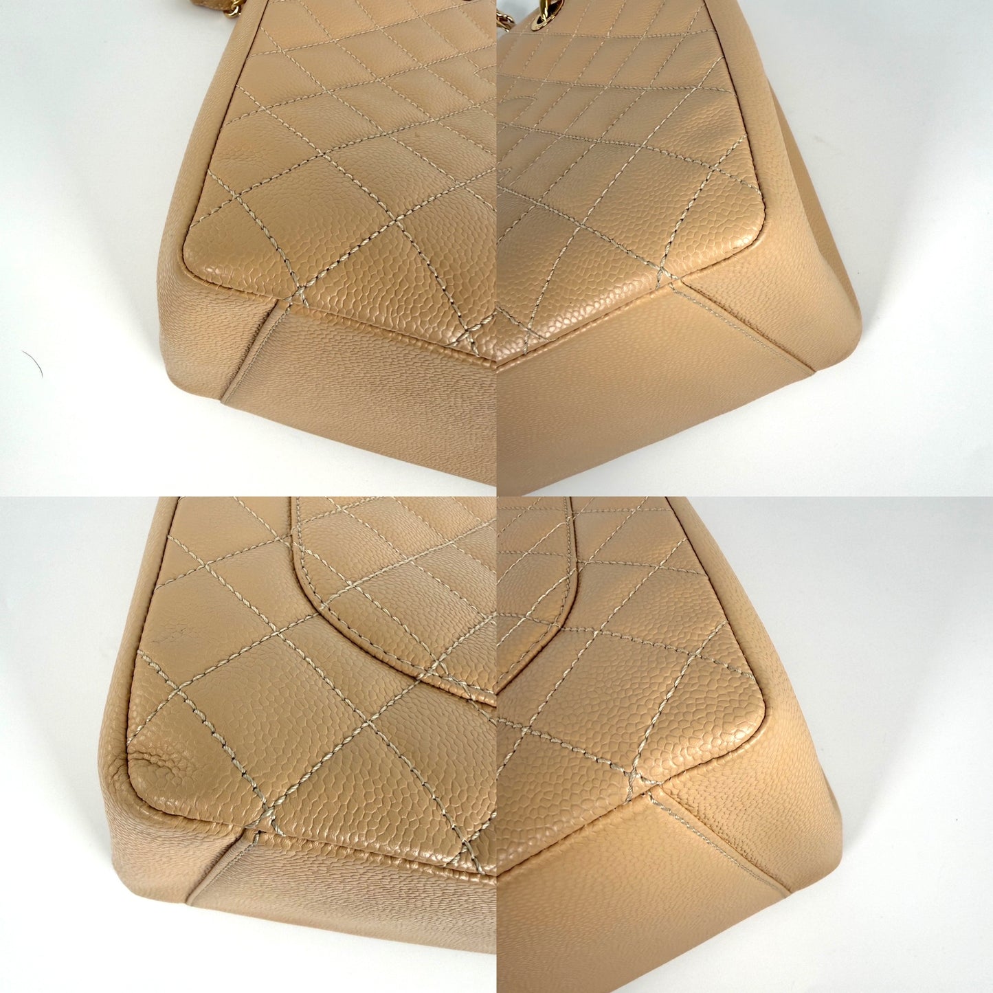 CHANEL GST Beige Clair Quilted Caviar Leather Grand Shopping Tote Bag