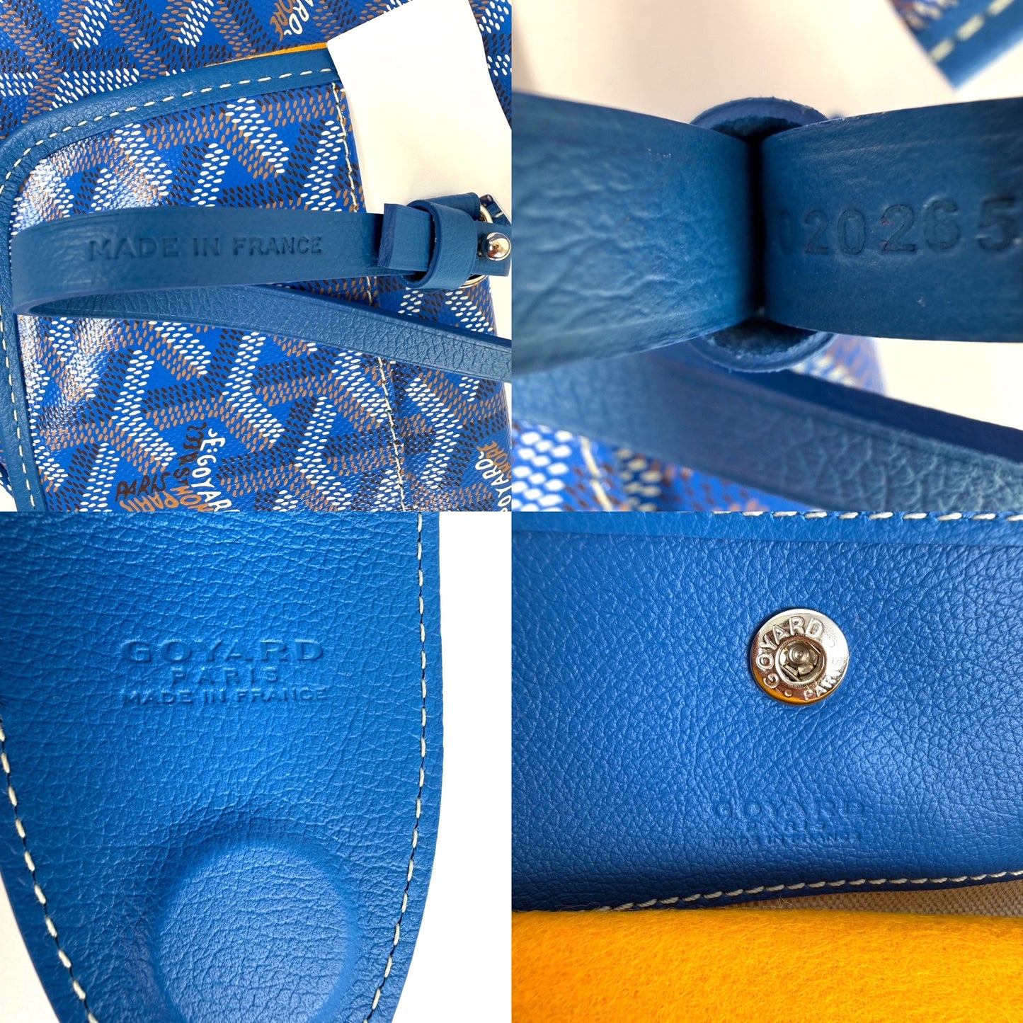 GOYARD Goyardine Saint Louis GM Blue 2026 Tote Bag with Pouch New