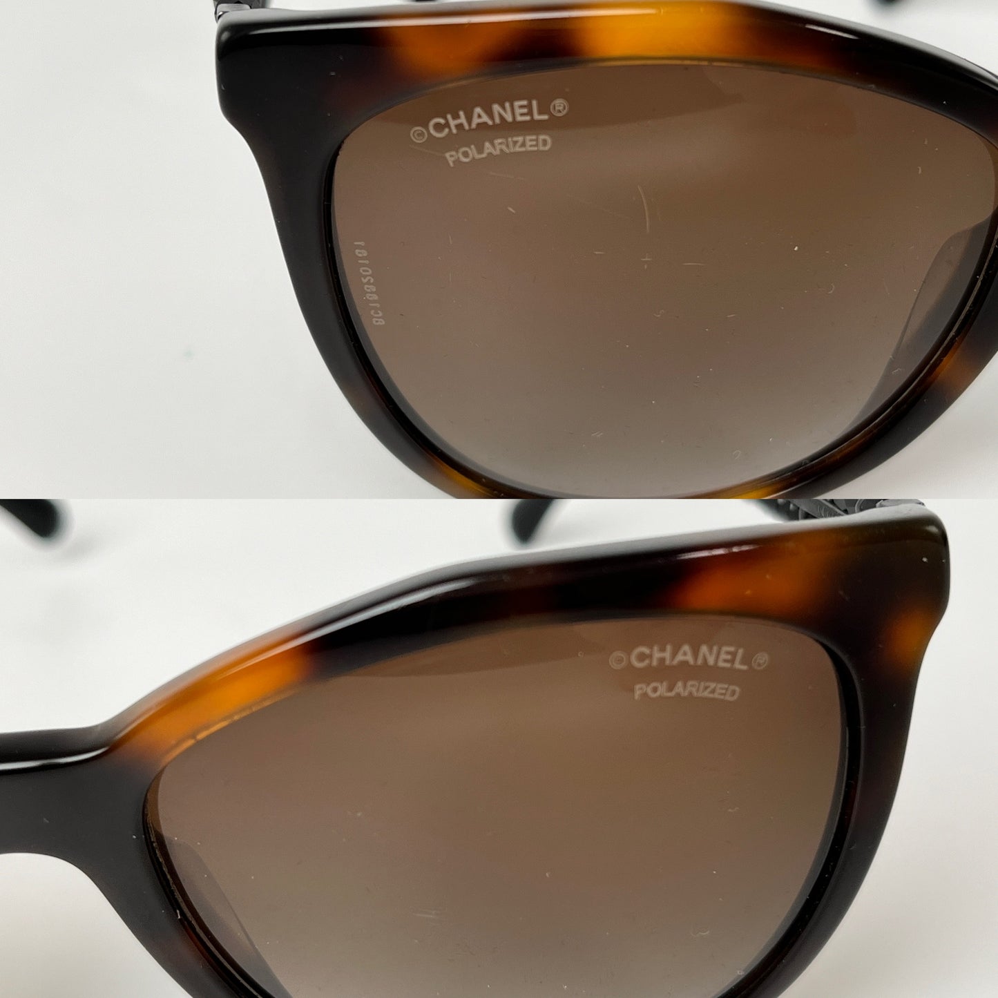 CHANEL 5376-B-A Butterfly Bijoux Brown Black Beaded Sunglasses