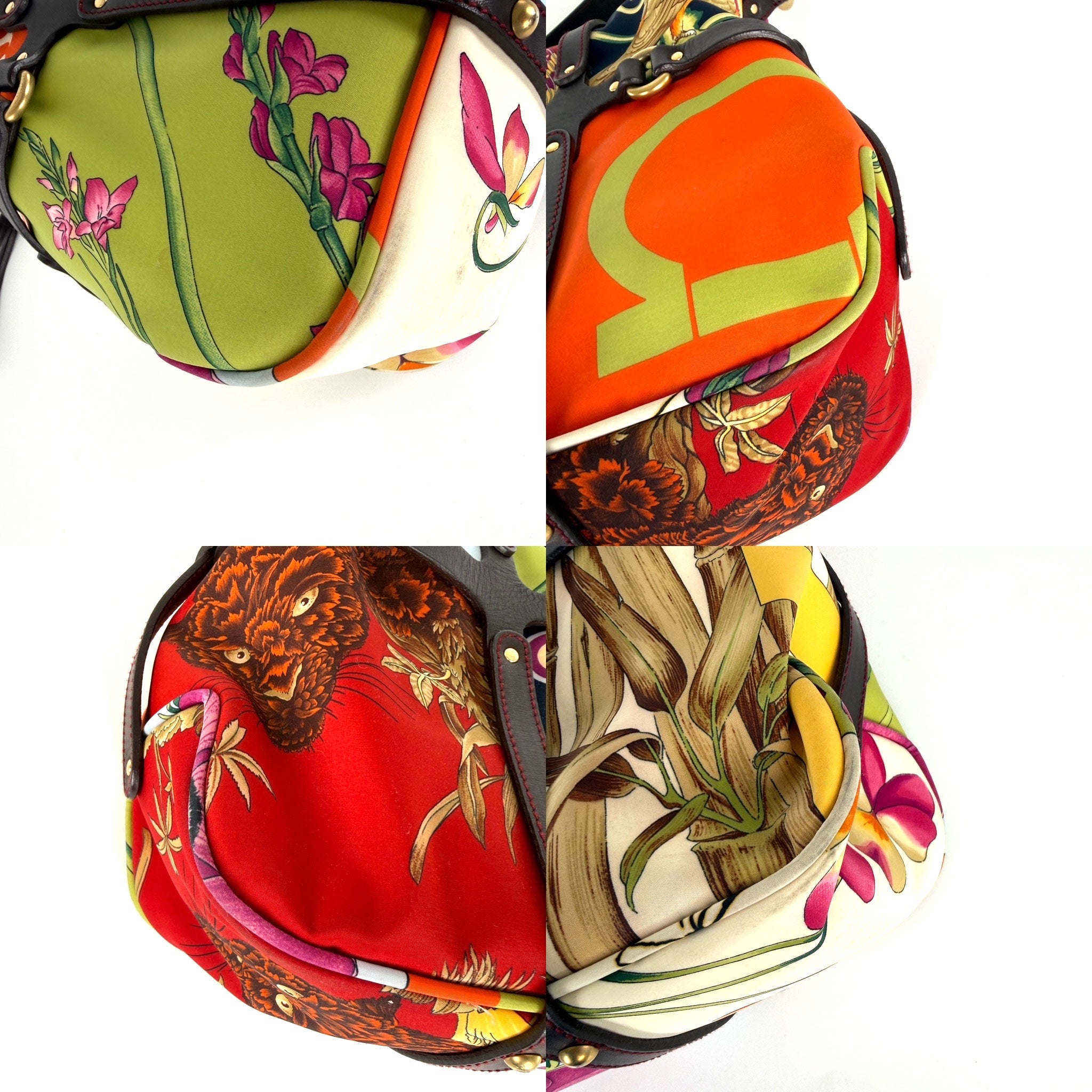 Salvatore Ferragamo Fiera Leopard Fabric Multicolor Print Shoulder