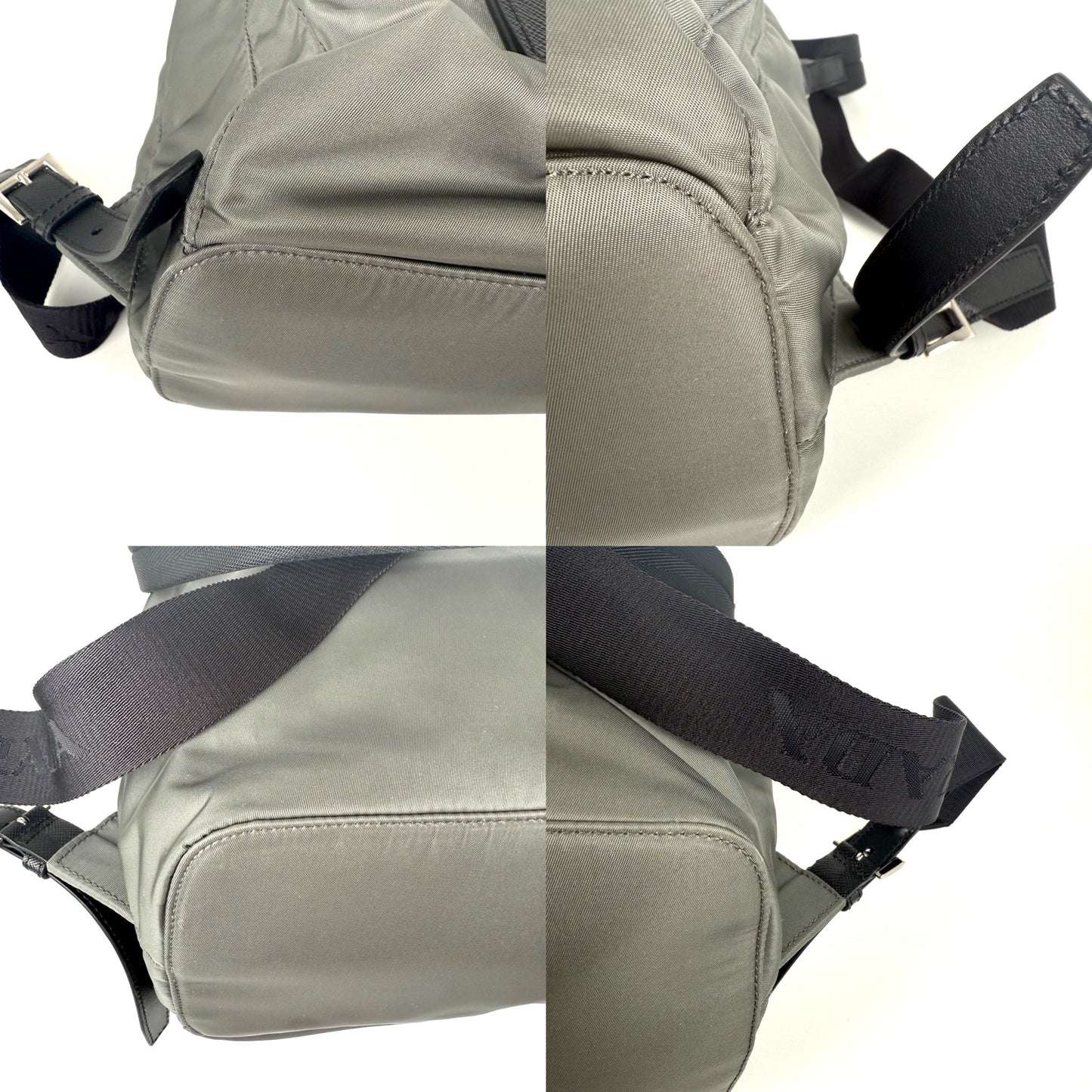 Prada Gray Re-Nylon Zaino in Tessuto 2025 Backpack with Shoulder Strap