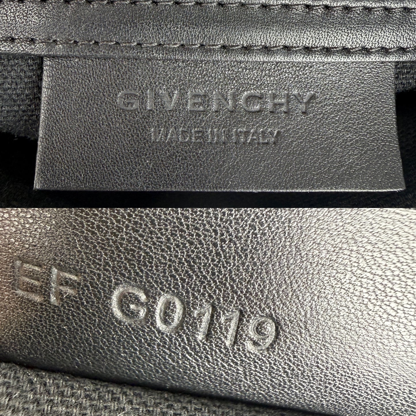 Givenchy Pandora Mini Black Silver Metallic Stripe Suede Leather Crossbody Bag
