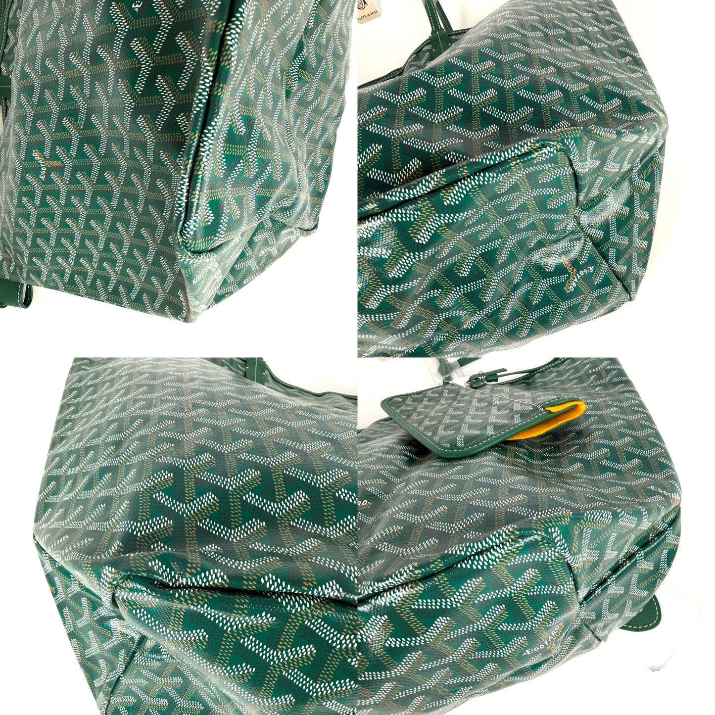 GOYARD Goyardine Saint Louis GM Green Tote Bag with Pouch New