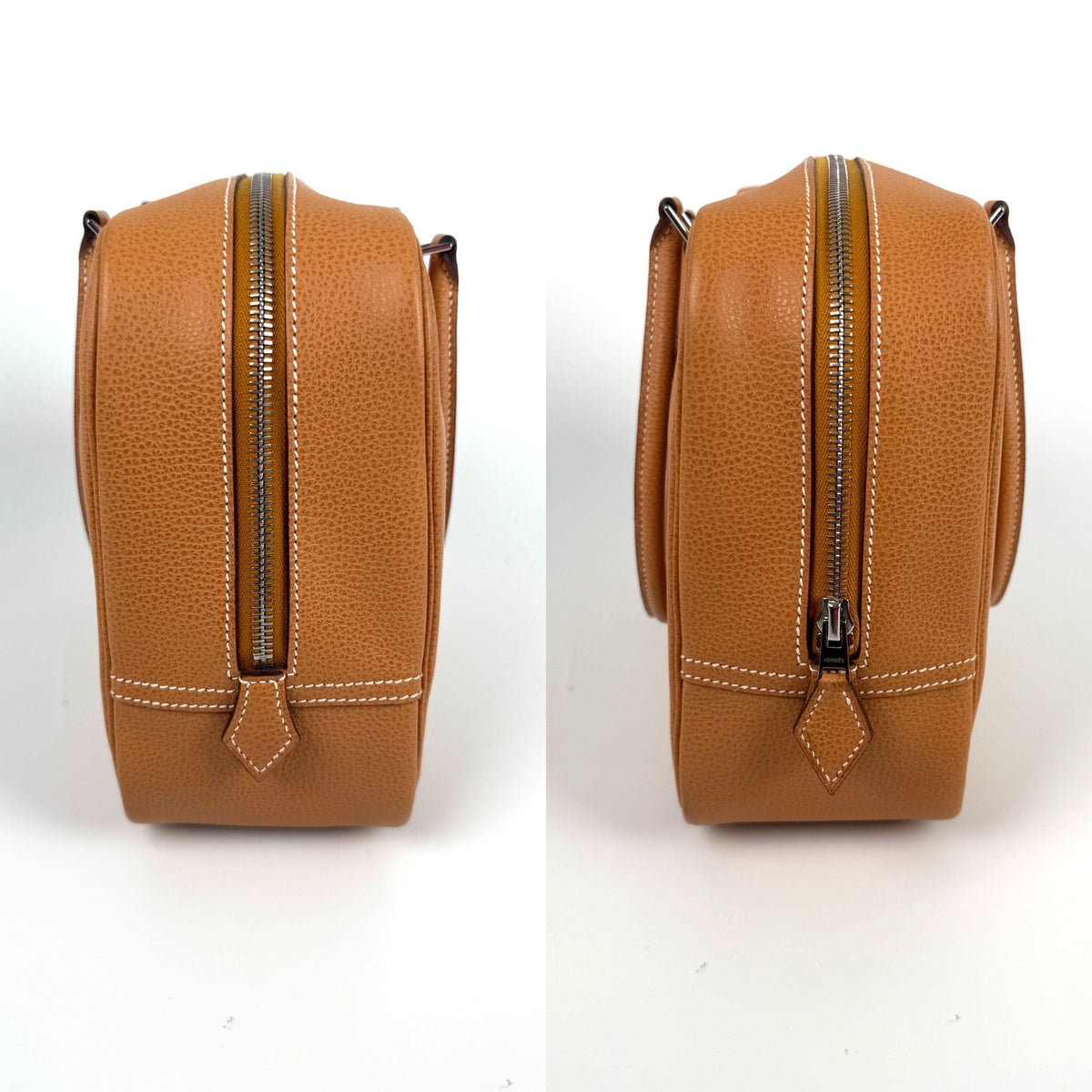 HERMES Plume 28 Natural Vache Liegee Beige Leather Top Handle Bag