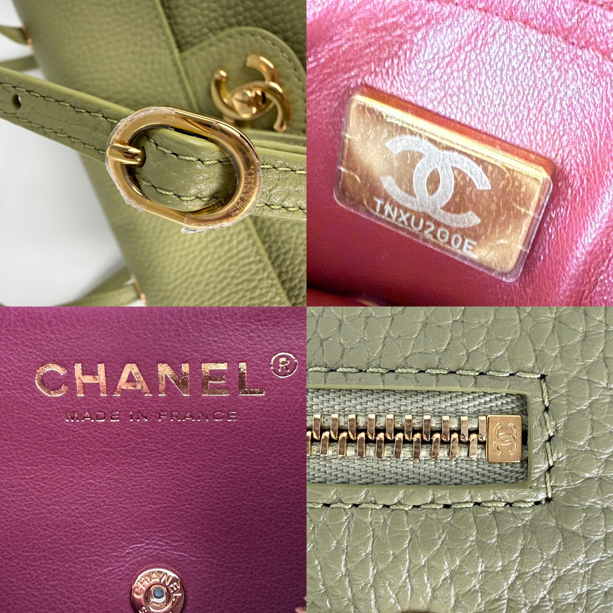 CHANEL Mini Souplissimo Flap Bag Green Grained Calfskin Leather Gold Hardware Crossbody Bag