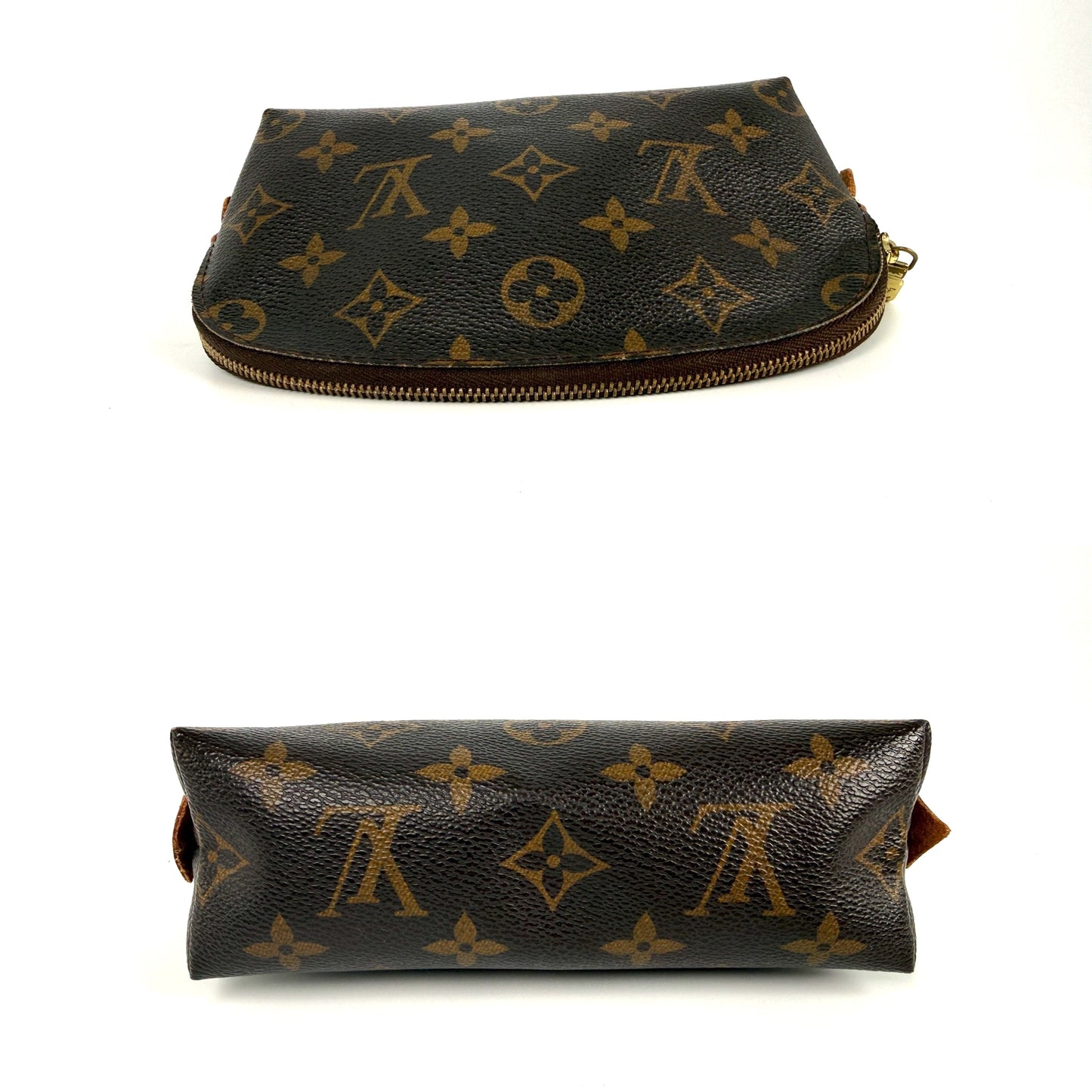 LOUIS VUITTON Brown Monogram Cosmetic Zip Pouch
