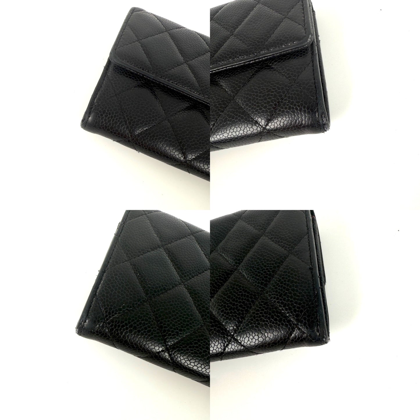 CHANEL Black Caviar Leather Flap Long Continental Wallet