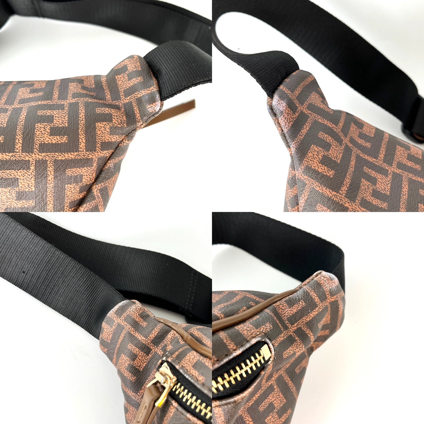 FENDI Monogram Zucca Coated Canvas Brown Bumbag Waist Bag