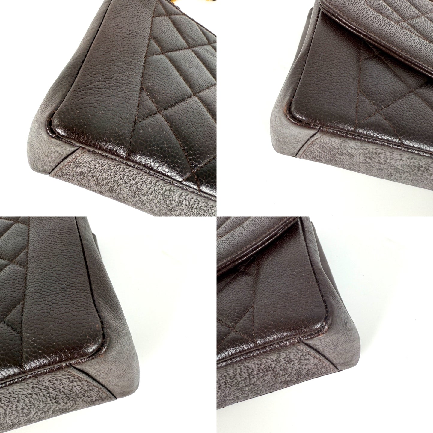 Vintage CHANEL Diana Medium Brown Caviar Quilted Leather Crossbody Flap Bag