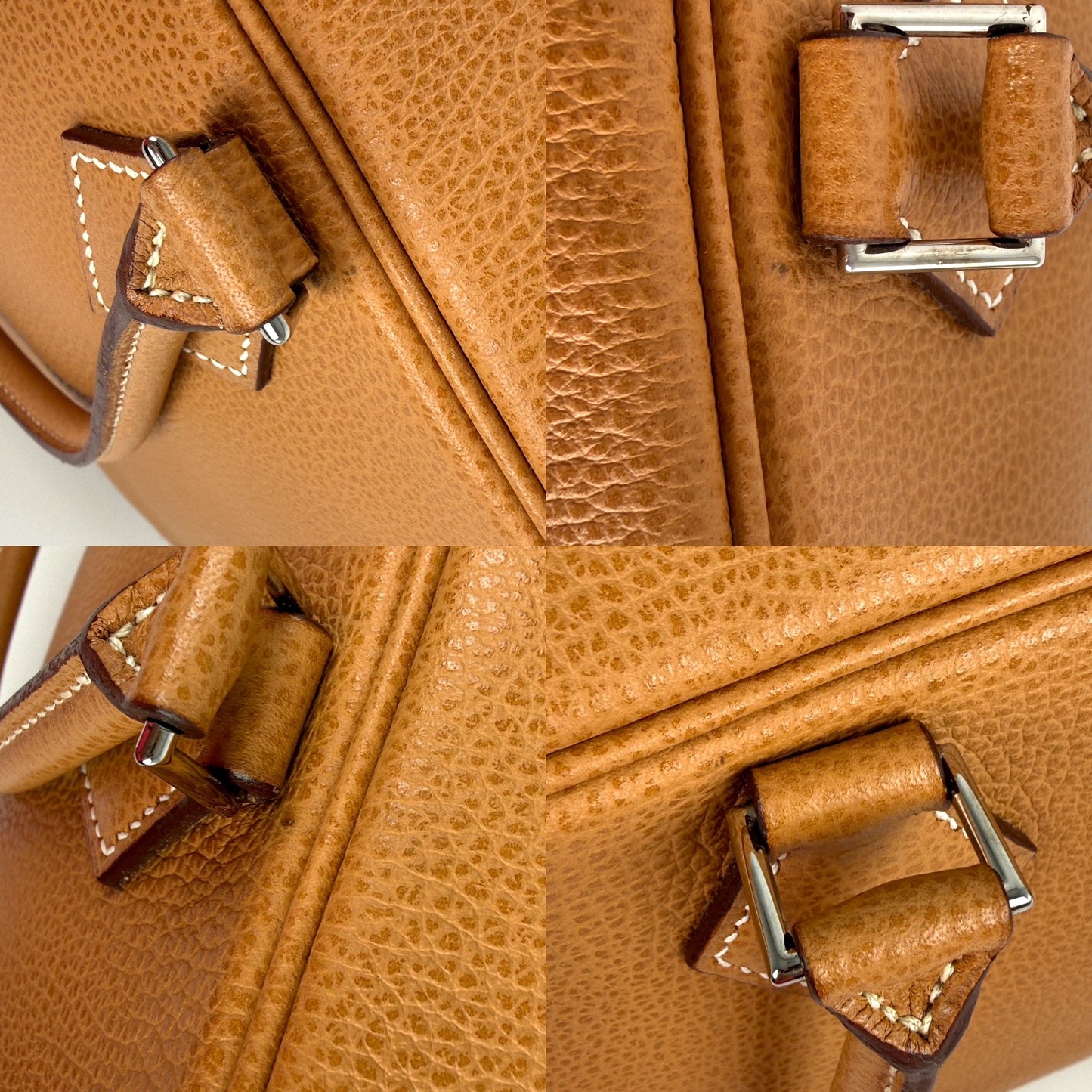 HERMES Plume 28 Natural Vache Liegee Beige Leather Top Handle Bag
