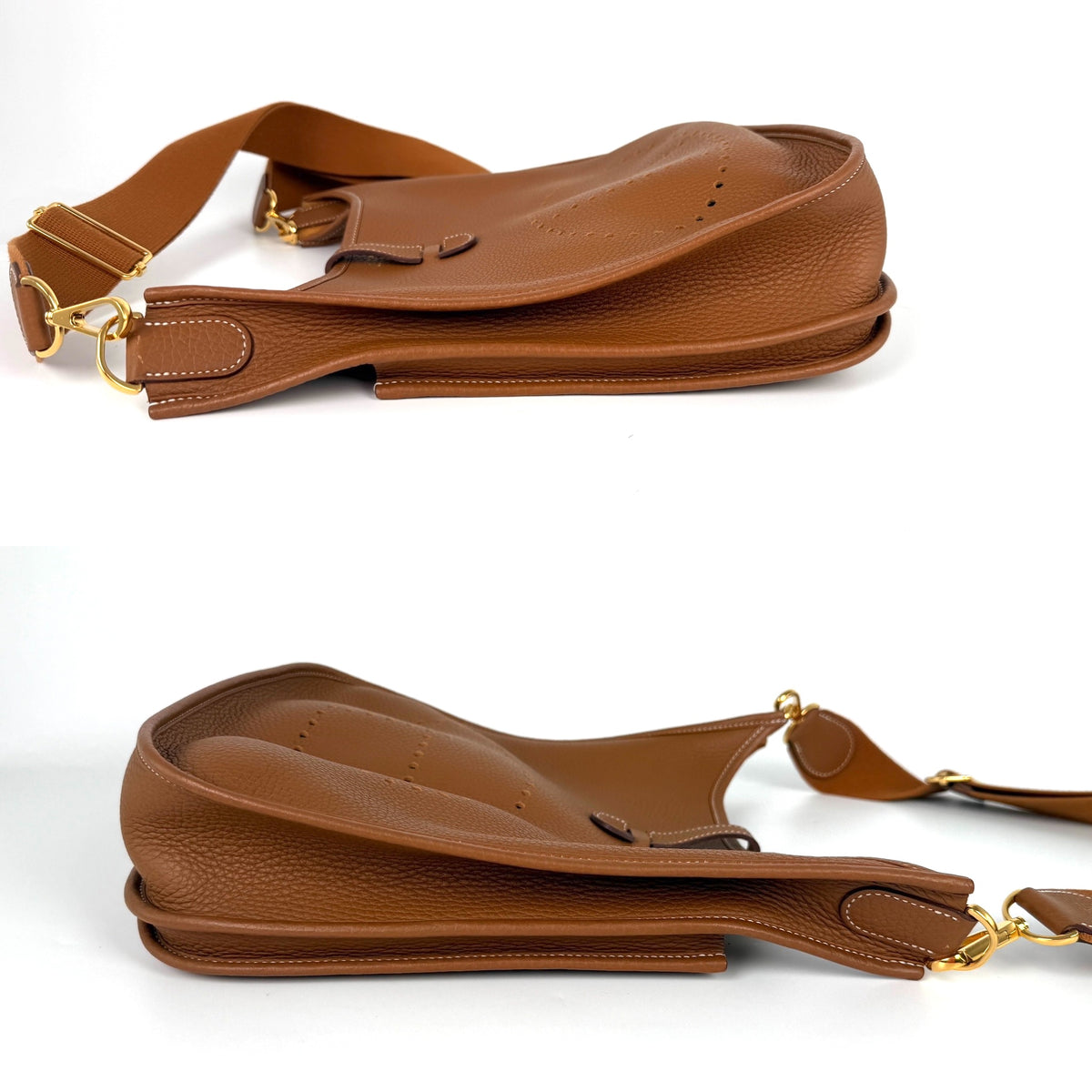 HERMES 29 Taurillon Clemence Evelyne III PM Gold on Gold Hardware 2025 Crossbody Bag
