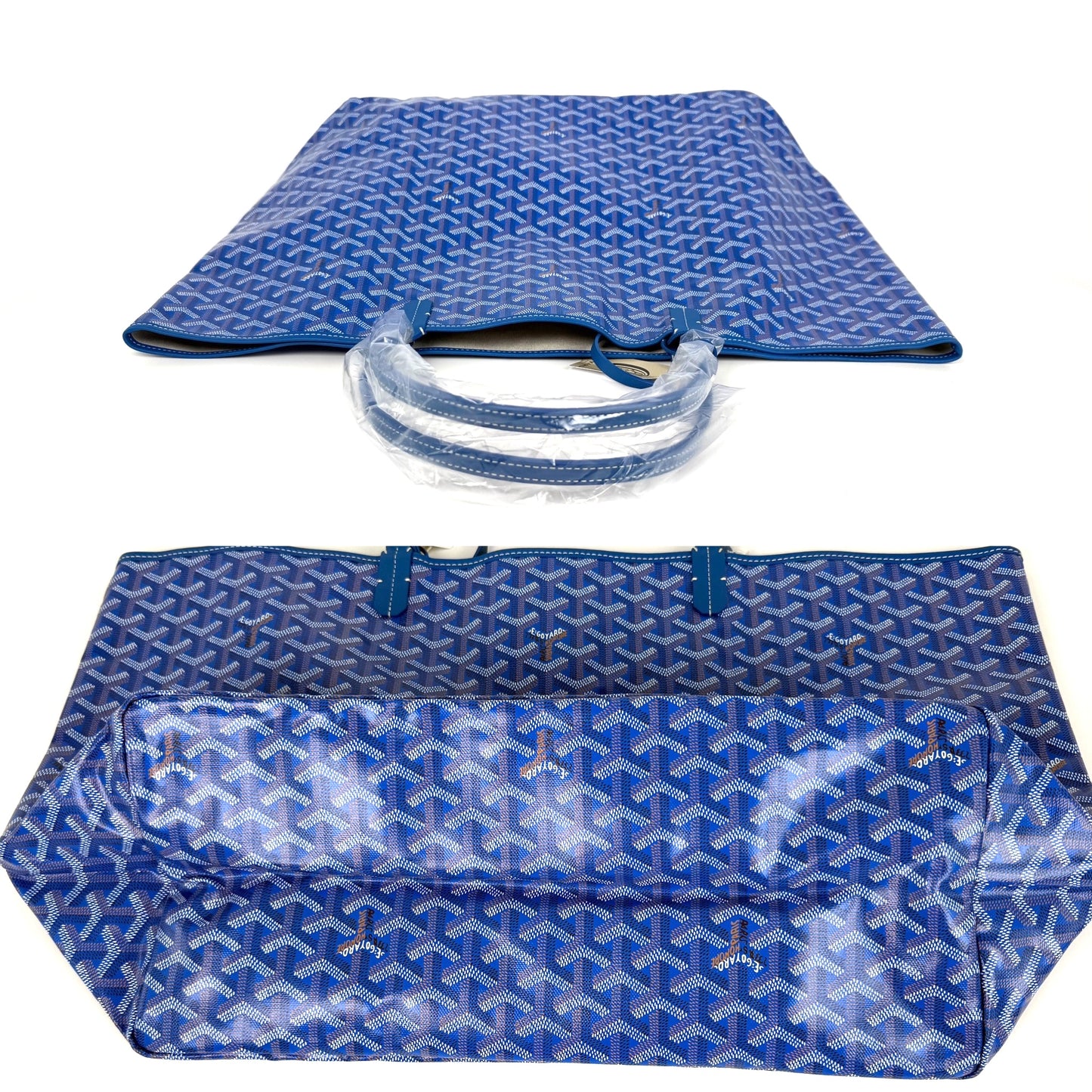 GOYARD Goyardine Saint Louis GM Blue 2026 Tote Bag with Pouch New