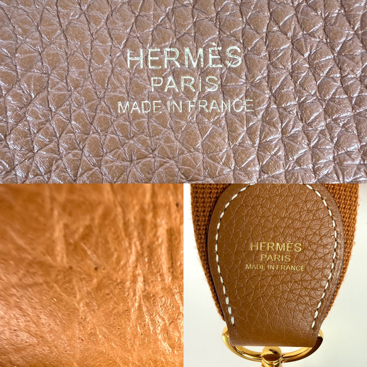 HERMES 29 Taurillon Clemence Evelyne III PM Gold on Gold Hardware 2025 Crossbody Bag
