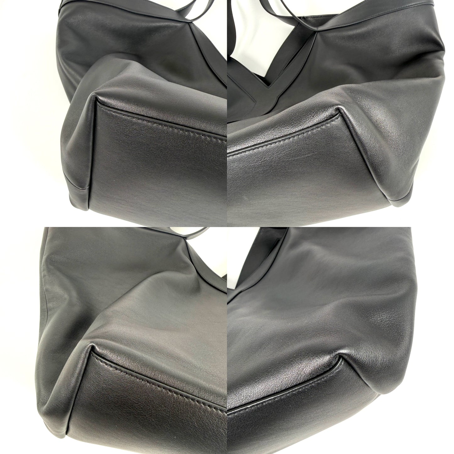 Saint Laurent Y Stitch YSL Black Calfskin Leather Tote Bag