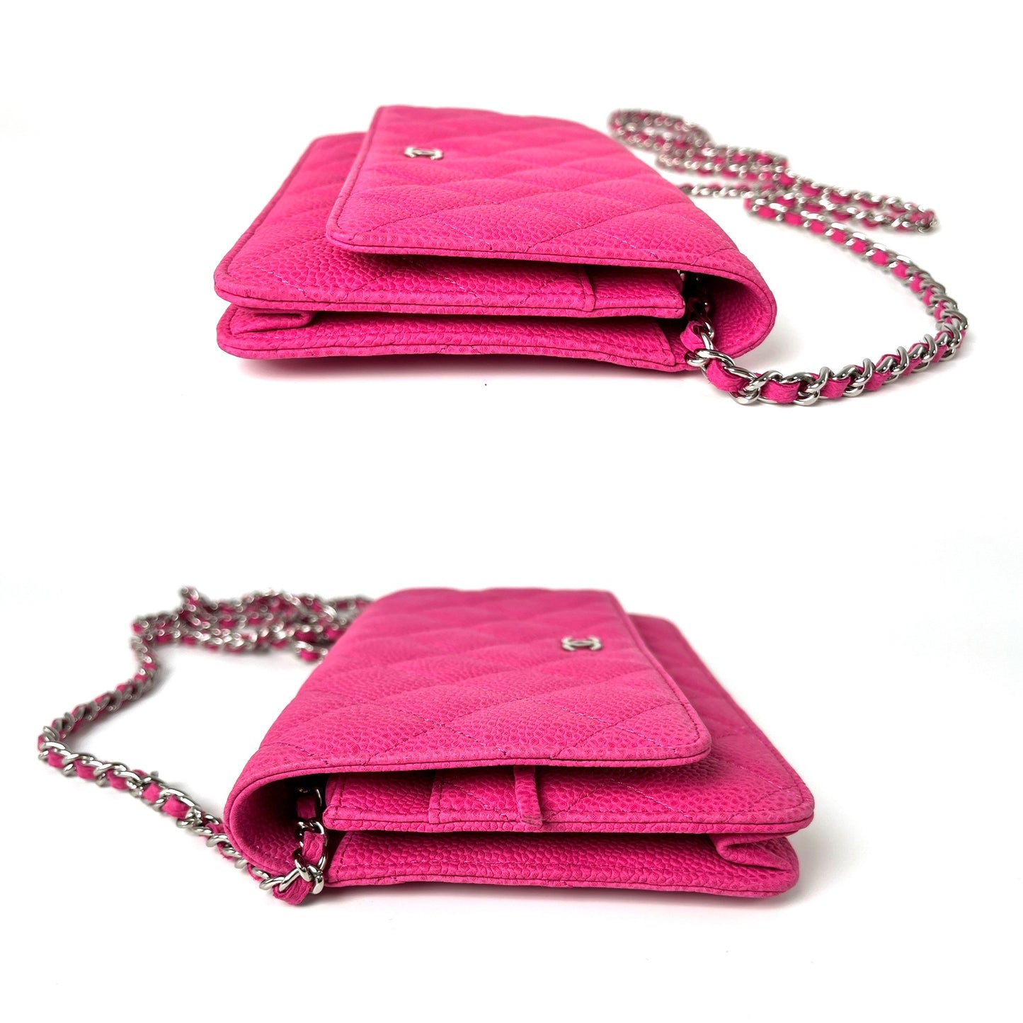 CHANEL 13S WOC Wallet on Chain Hot Pink Quilted Leather Crossbody Bag