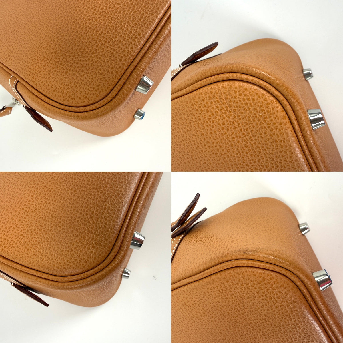HERMES Plume 28 Natural Vache Liegee Beige Leather Top Handle Bag
