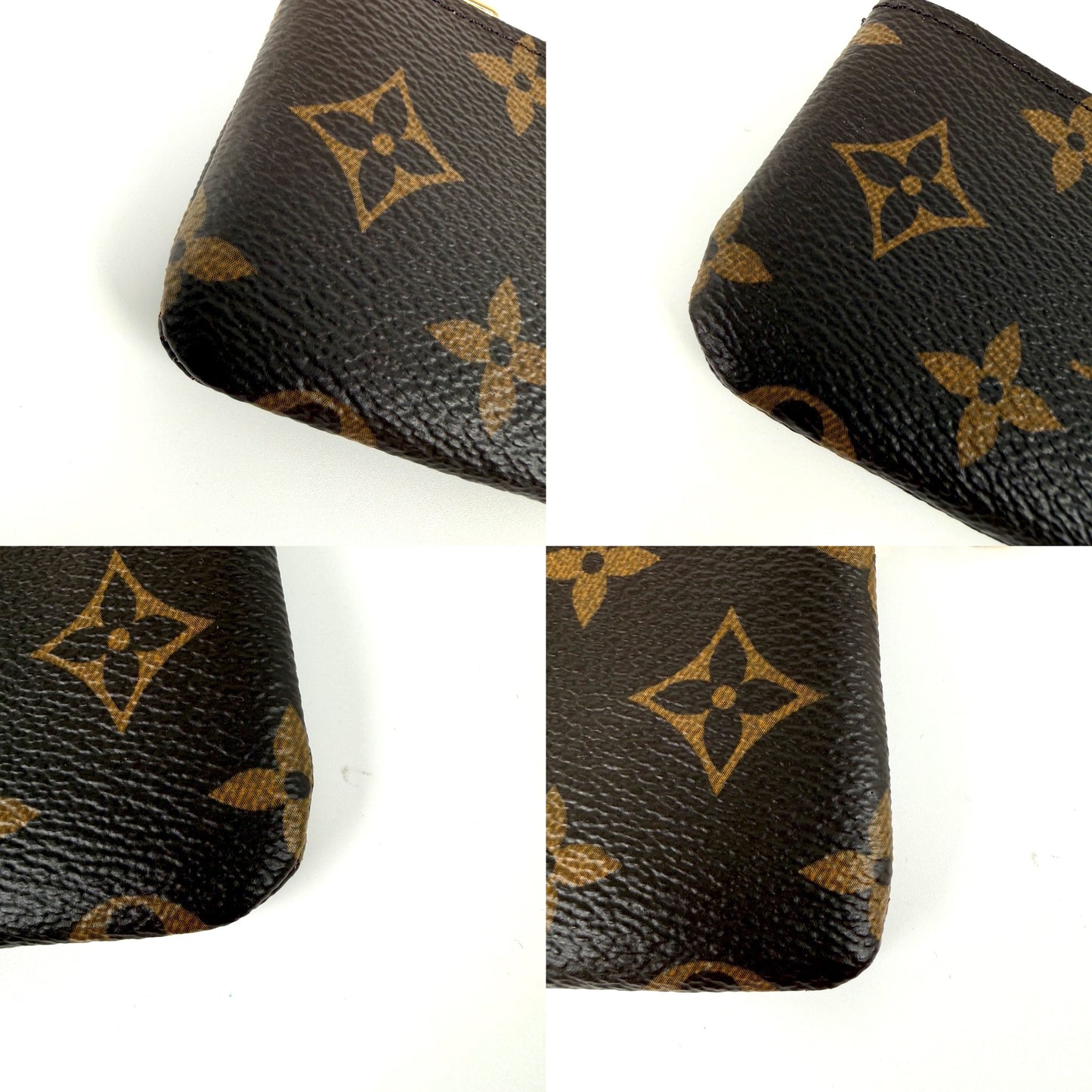 LOUIS VUITTON Vuittonite Brown Monogram Pochette Cles Key Holder Pouch