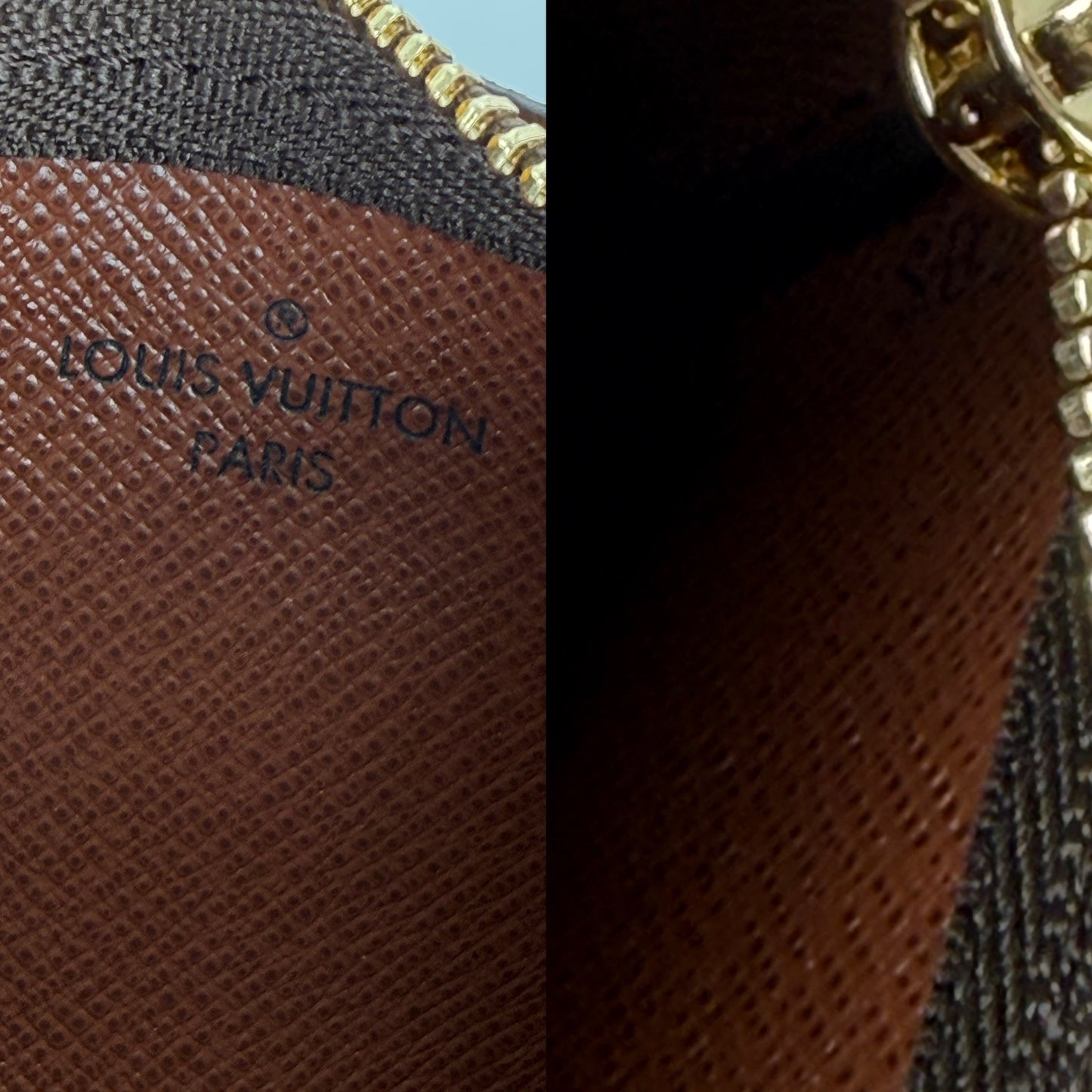LOUIS VUITTON Vuittonite Brown Monogram Pochette Cles Key Holder Pouch