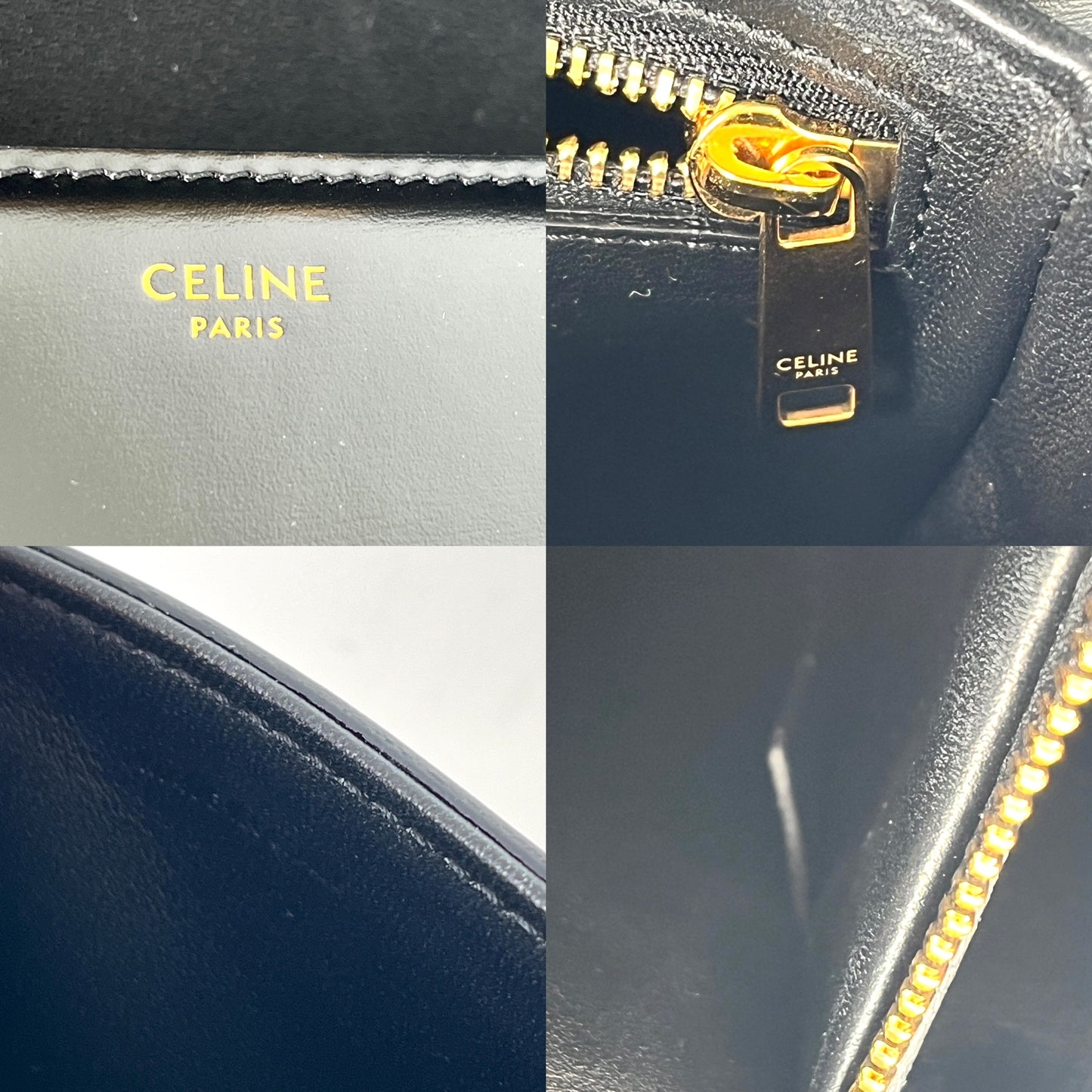 Celine Triomphe Teen Shiny Calfskin Shoulder Crossbody Flap Bag