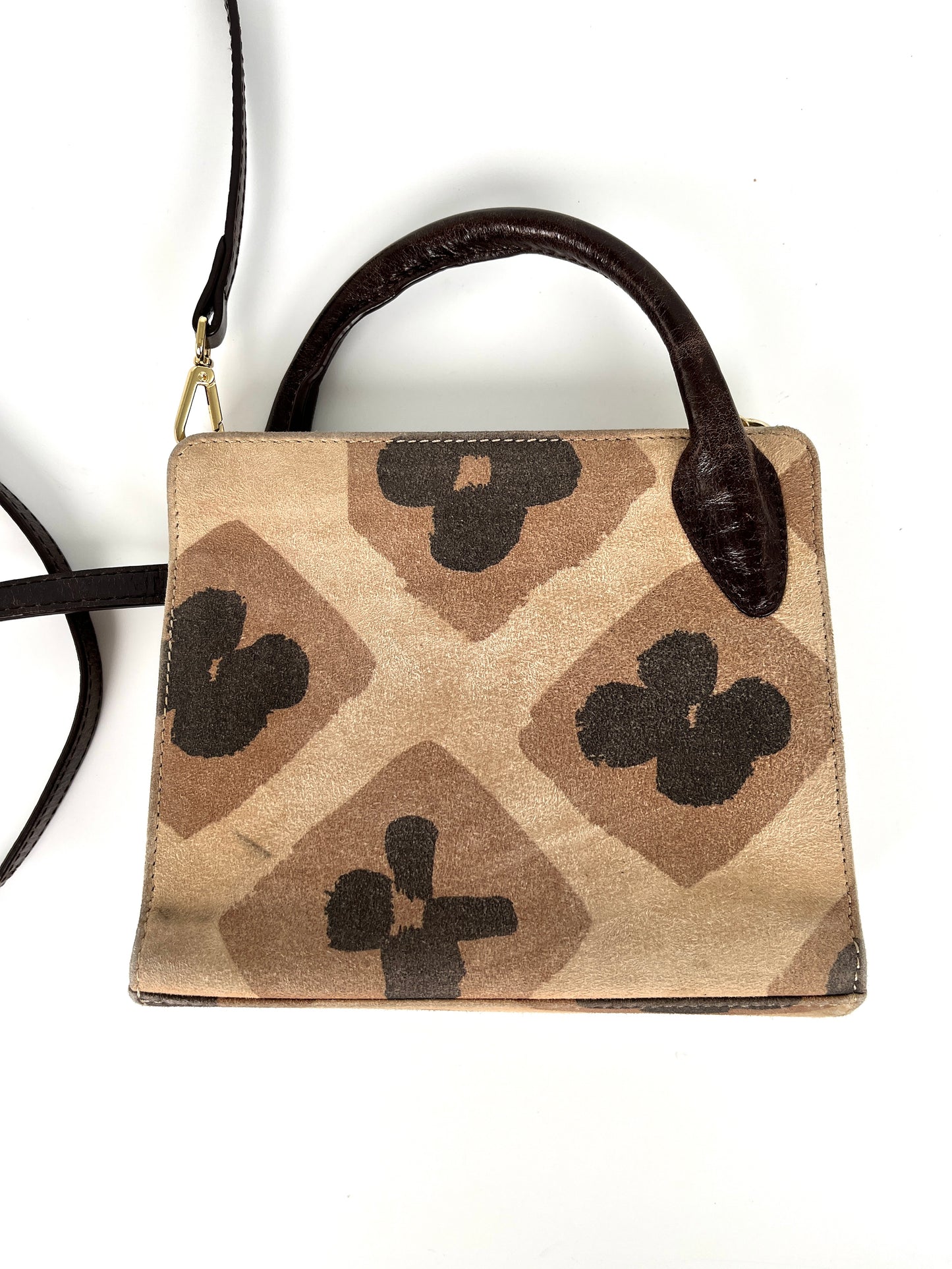 Jacquemus Mini Le Sac Bahia Suede Printed Brown Black Crossbody Bag