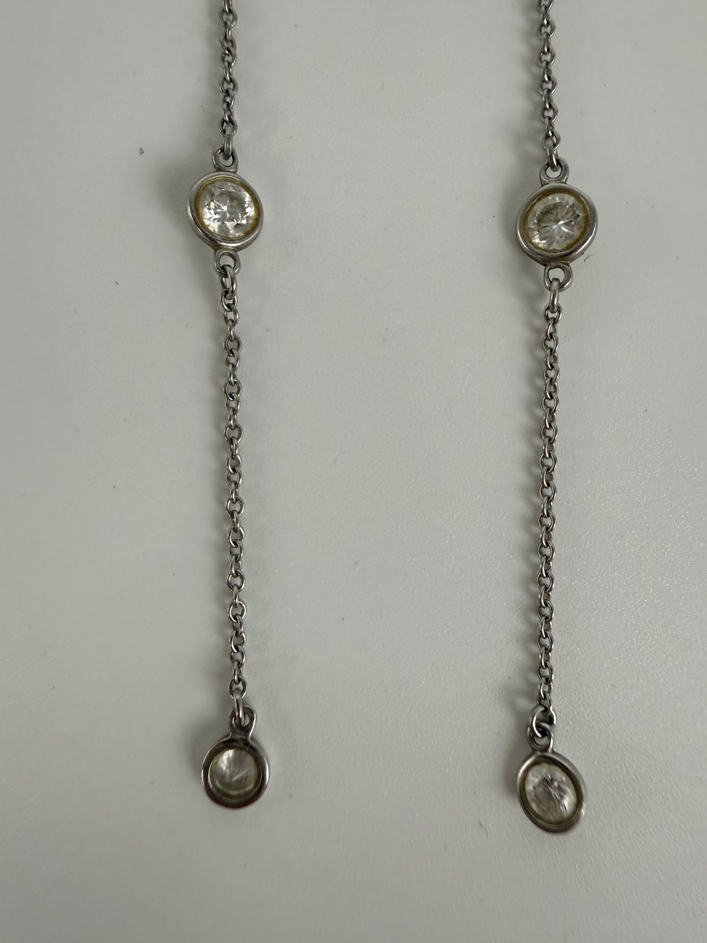 Tiffany & Co Elsa Peretti .80 ct Platinum Diamond Drop Earrings
