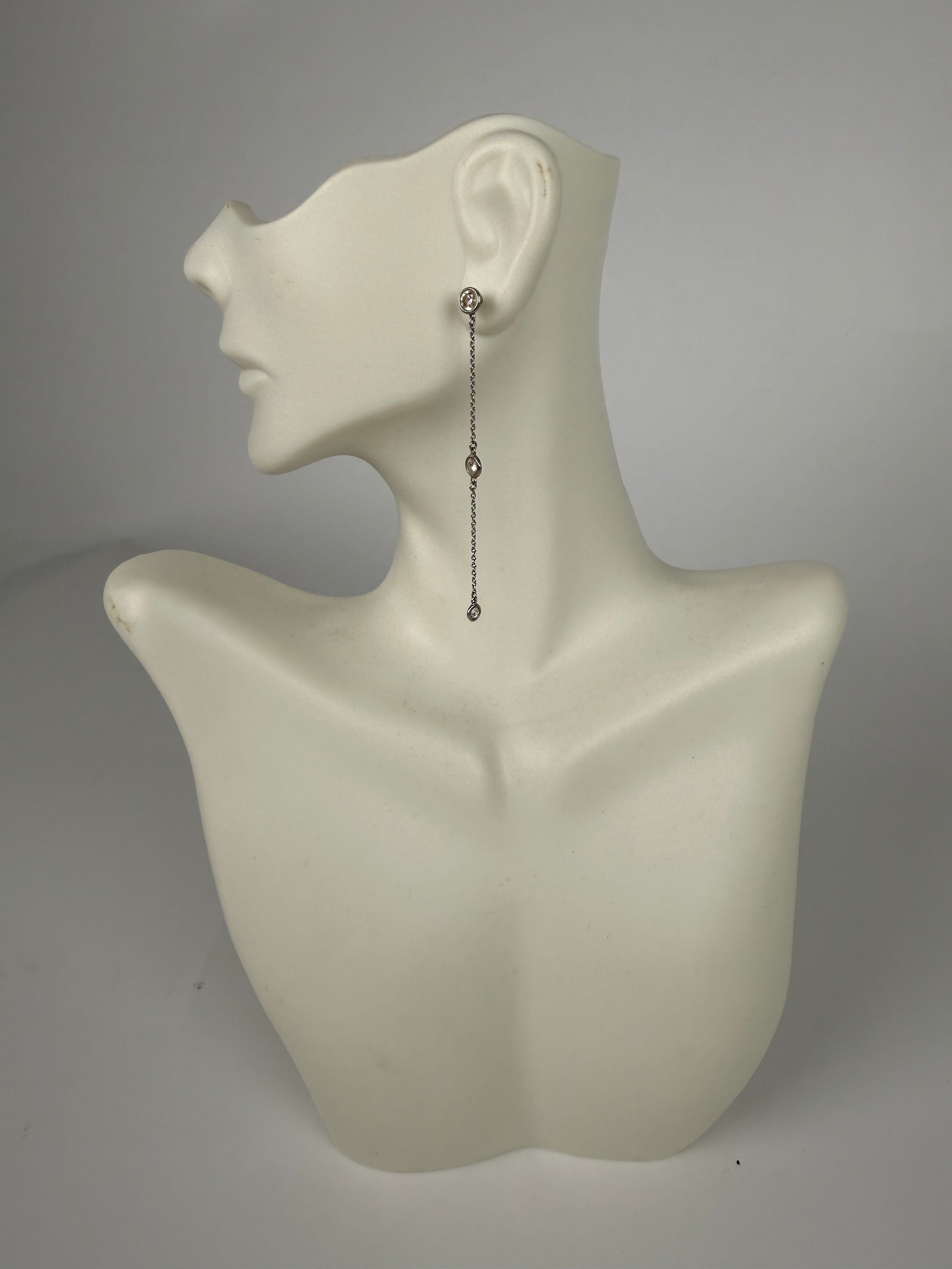 Tiffany & Co Elsa Peretti .80 ct Platinum Diamond Drop Earrings