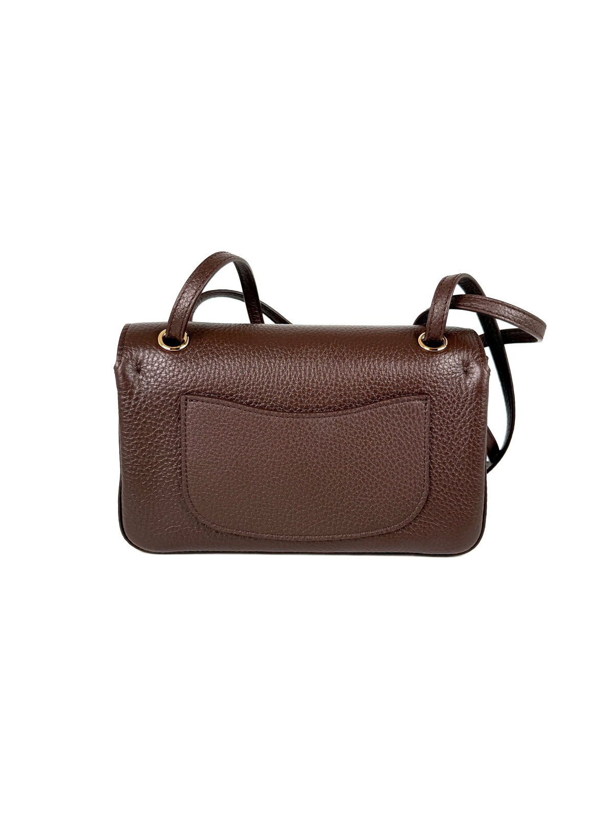 CHANEL Mini Souplissimo Flap Bag Brown Grained Calfskin Leather Gold Hardware Crossbody Bag