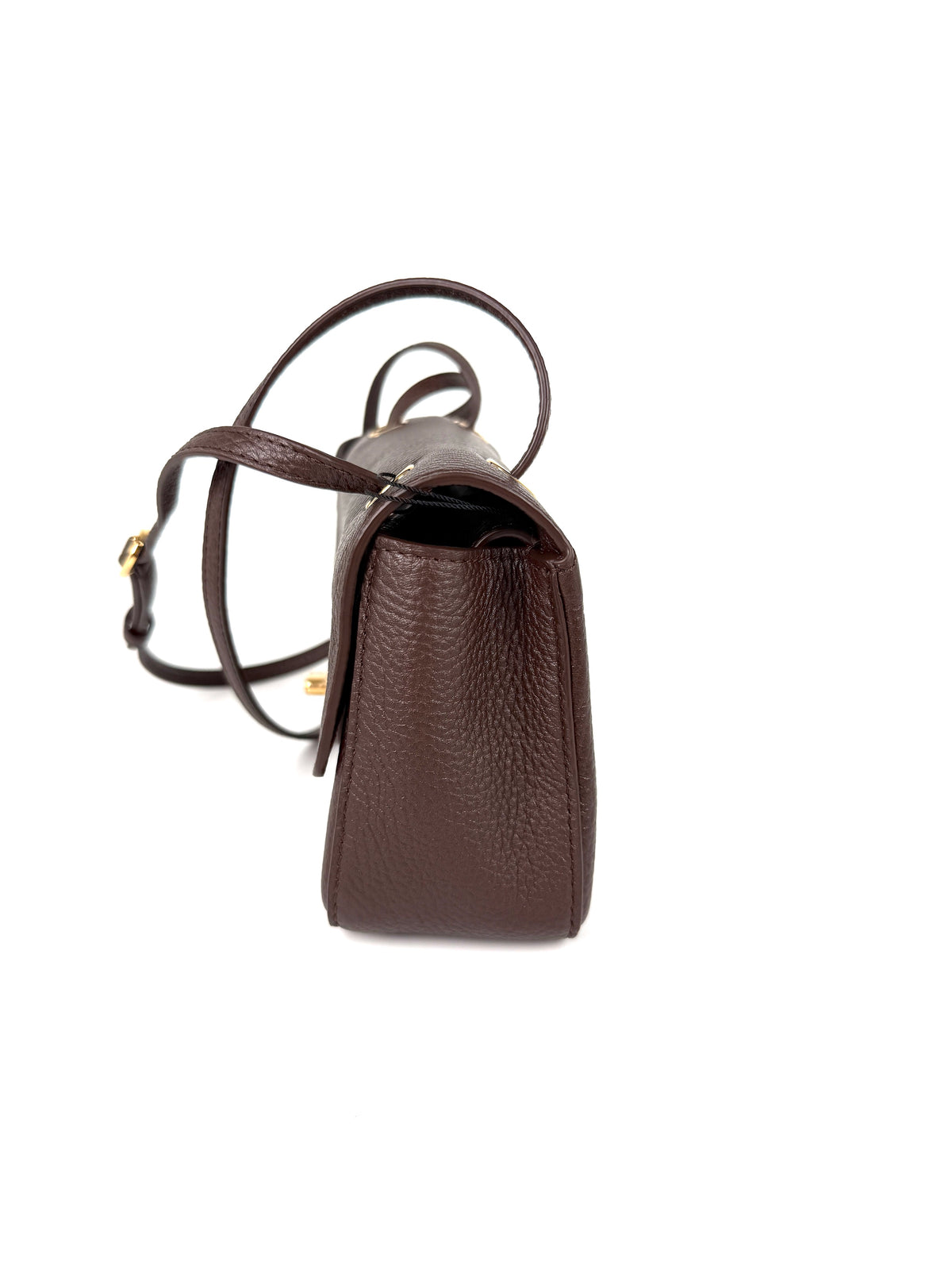 CHANEL Mini Souplissimo Flap Bag Brown Grained Calfskin Leather Gold Hardware Crossbody Bag