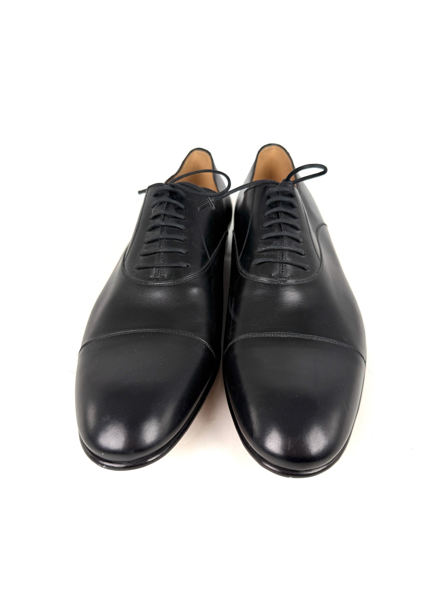 GUCCI Oxford Cap Toe Black Leather Lace Up Dress Shoes 9 New
