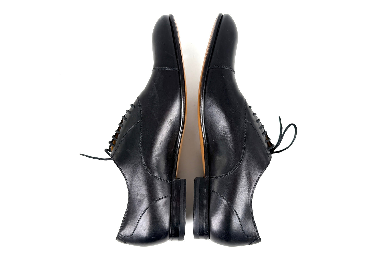 GUCCI Oxford Cap Toe Black Leather Lace Up Dress Shoes 9 New