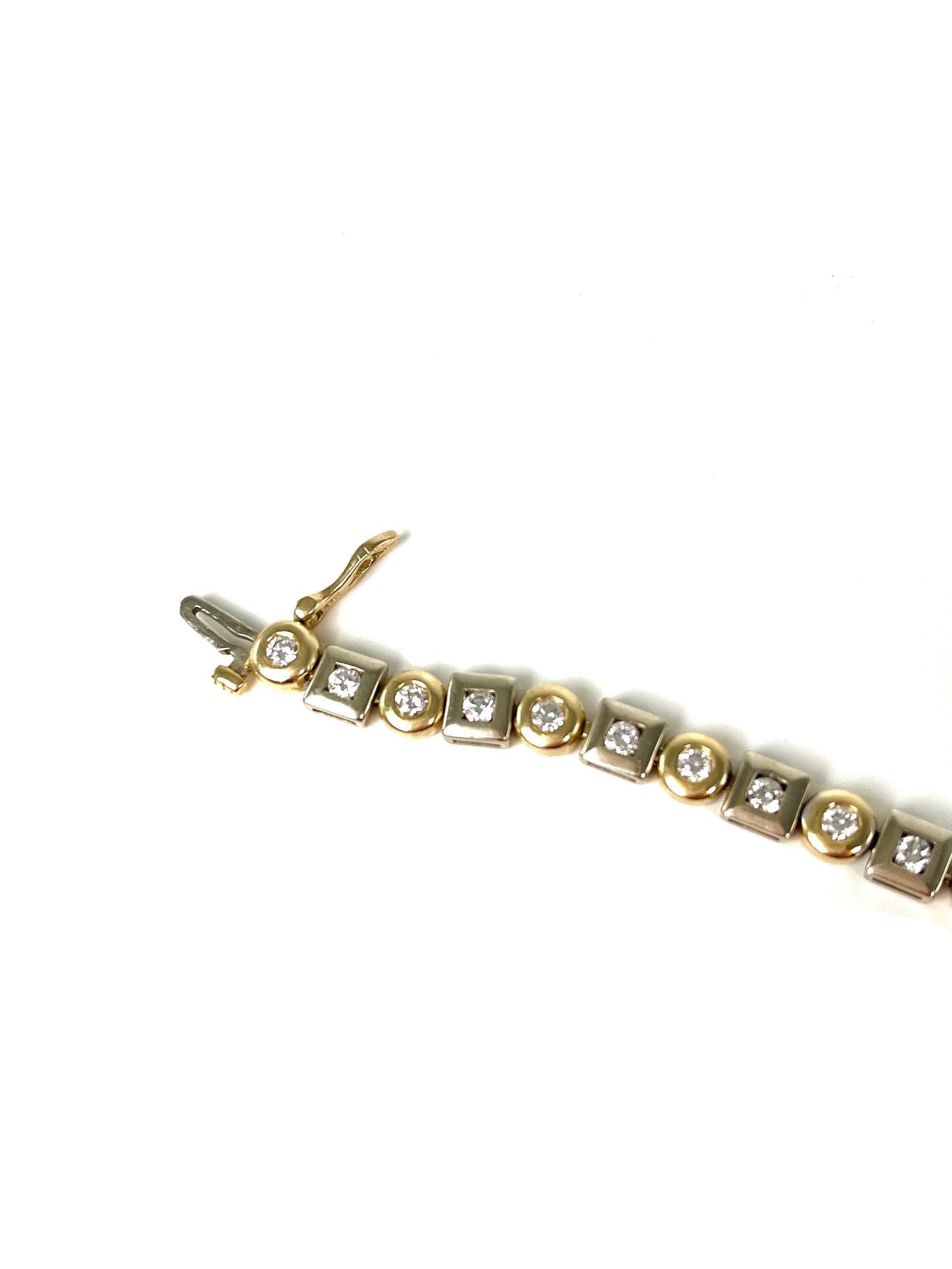 14k Yellow and White 3 ctw Gold Diamond Tennis Bracelet