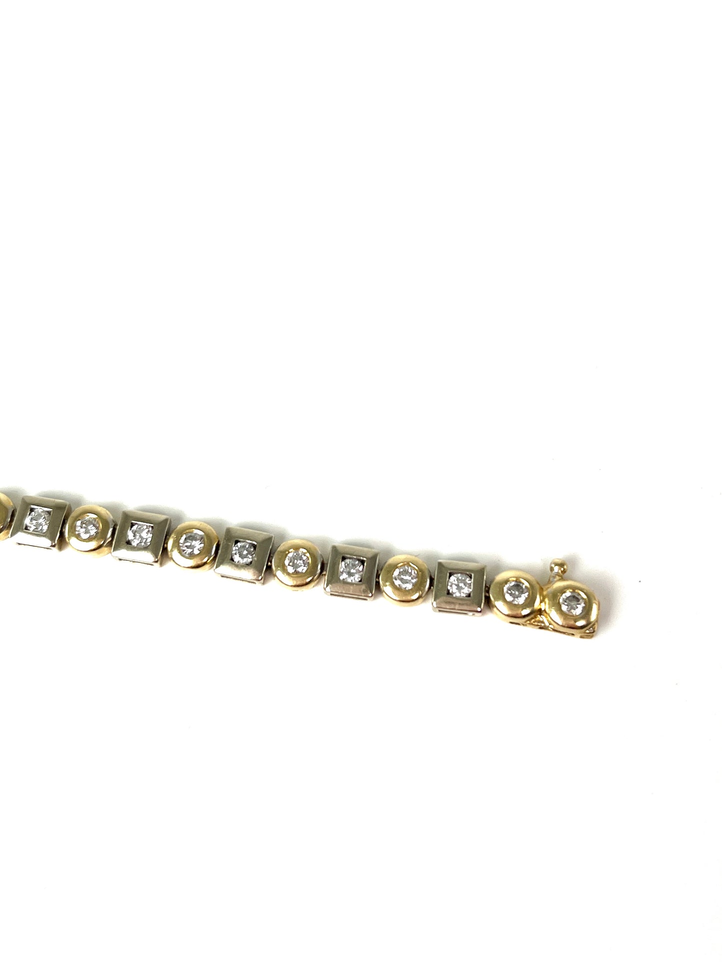 14k Yellow and White 3 ctw Gold Diamond Tennis Bracelet