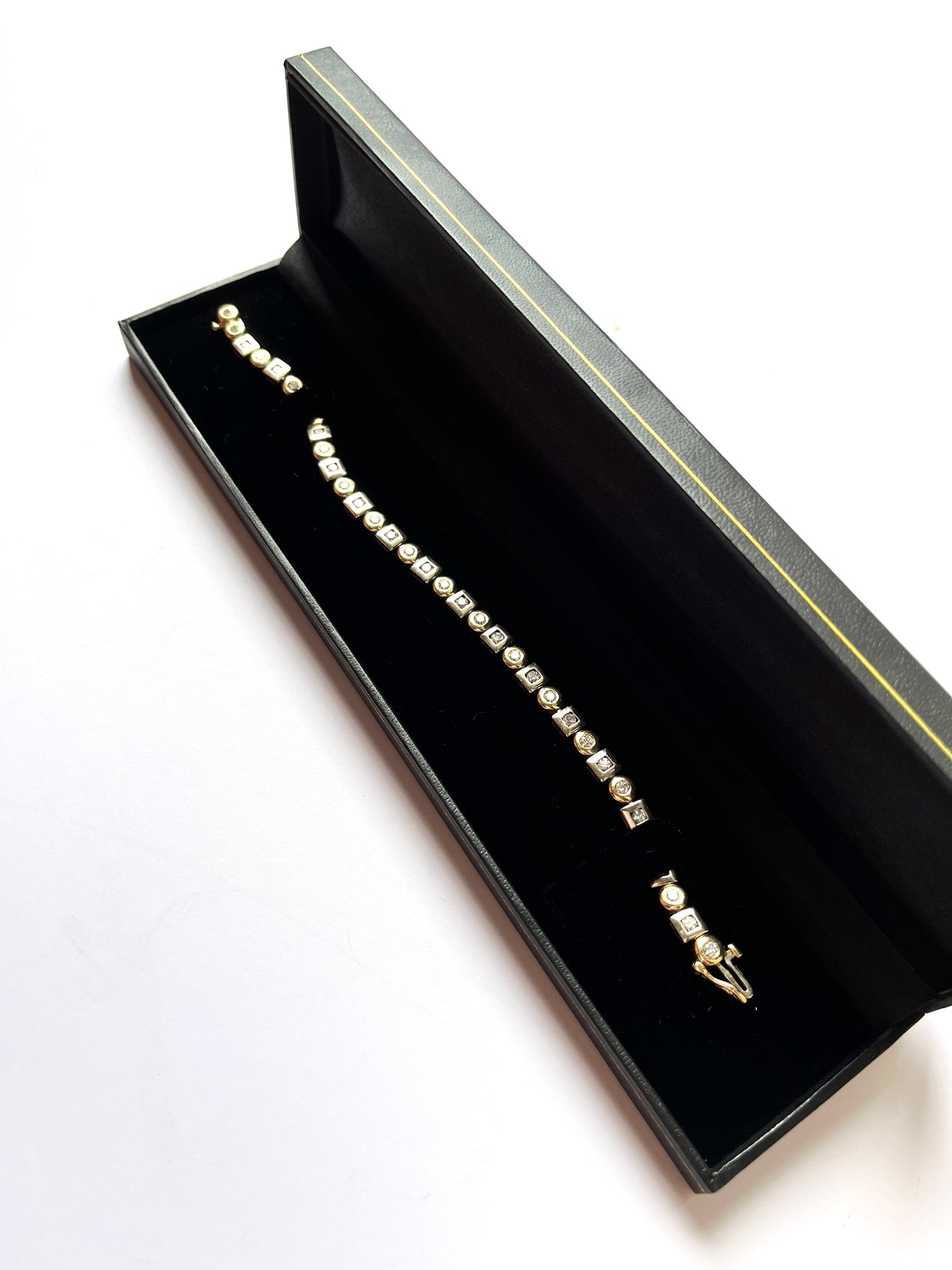 Two Tone 14k Yellow and White 3 ctw Gold Diamond Tennis Bracelet