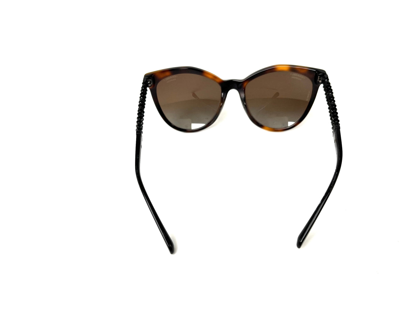 CHANEL 5376-B-A Butterfly Bijoux Brown Black Beaded Sunglasses