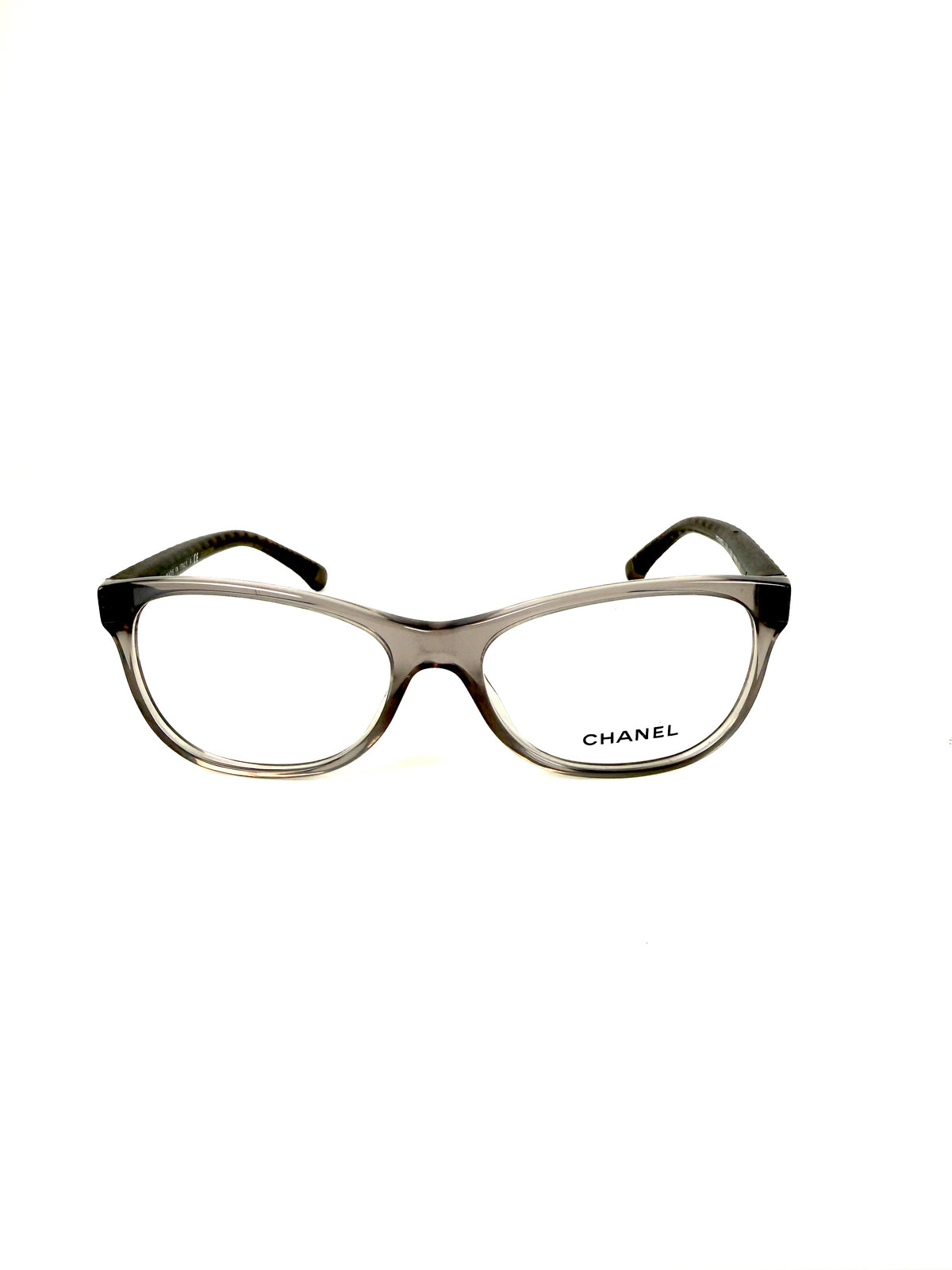 CHANEL Quilted CC Reading Eyeglasses Gray Acetate Frames