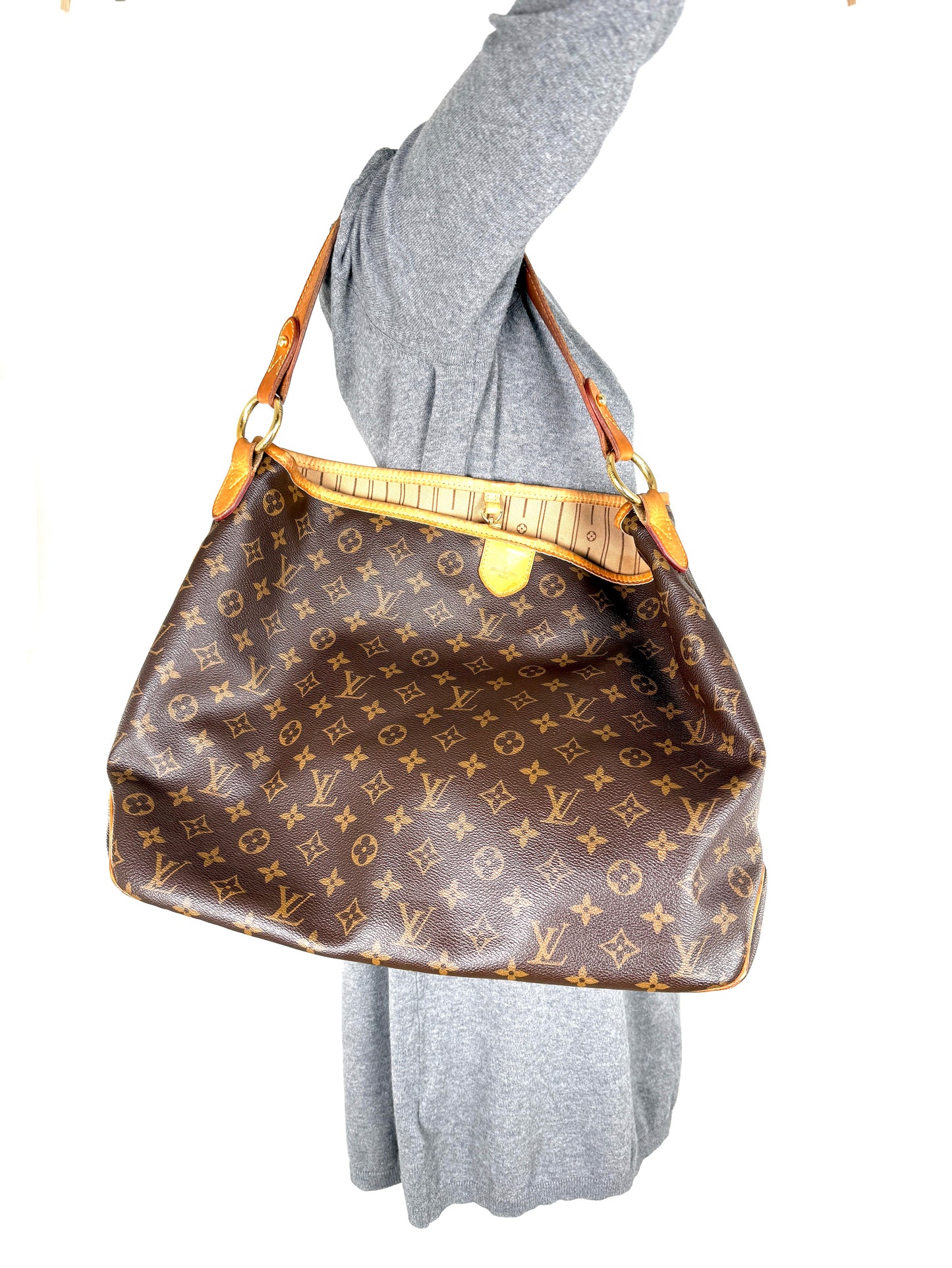 LOUIS VUITTON Delightful MM Monogram Coated Canvas Shoulder Hobo Bag
