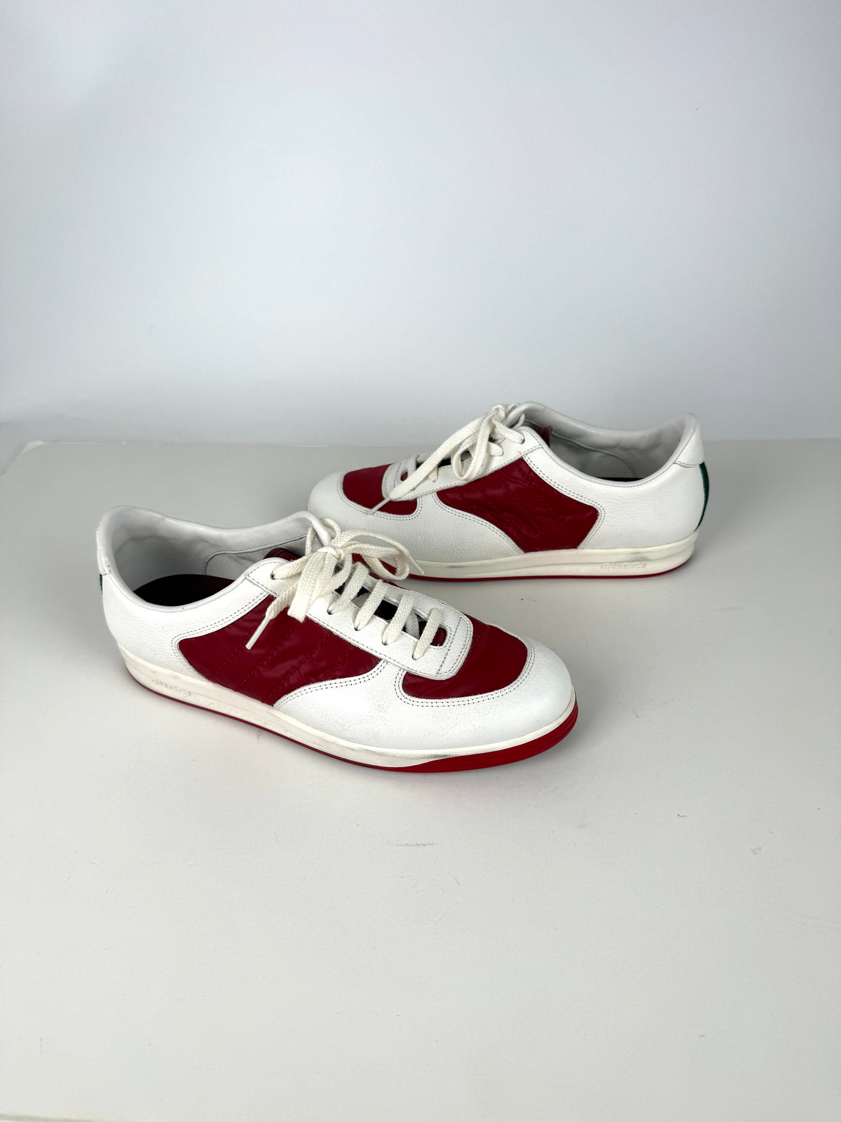 GUCCI Web White Red Sneakers 37.5G 7.5 