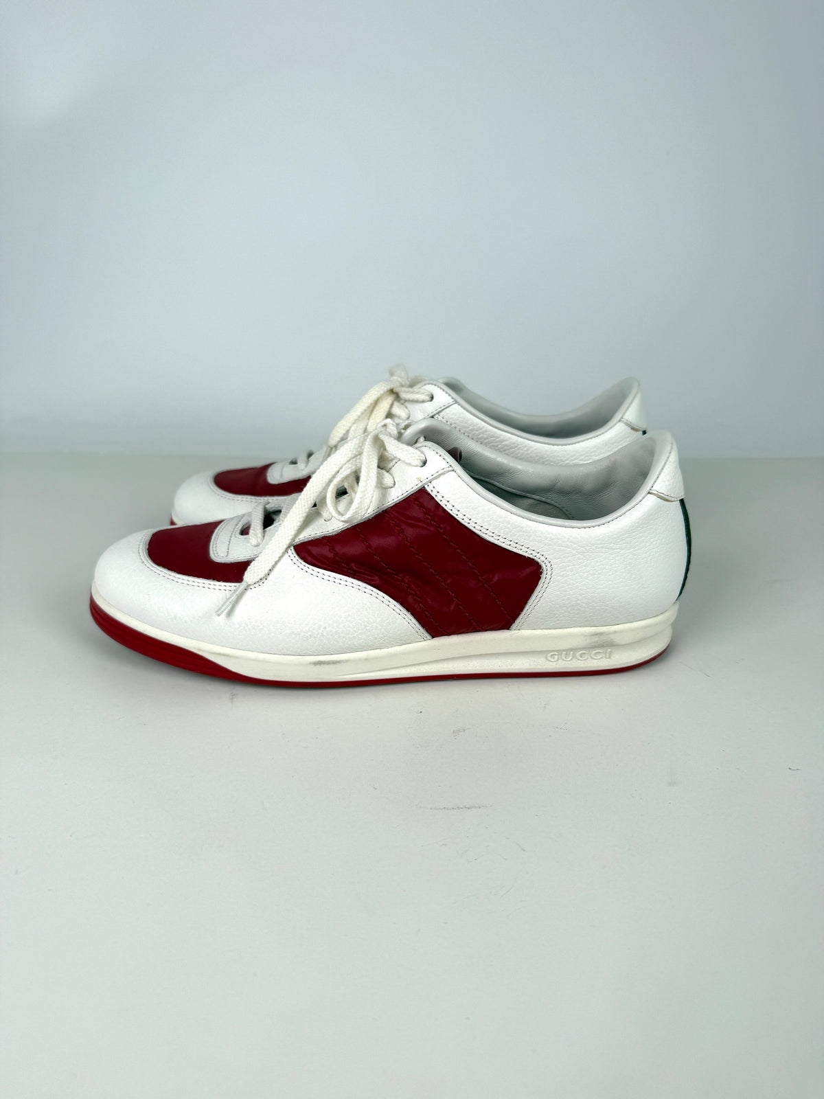 GUCCI Web White Red Sneakers 37.5G 7.5