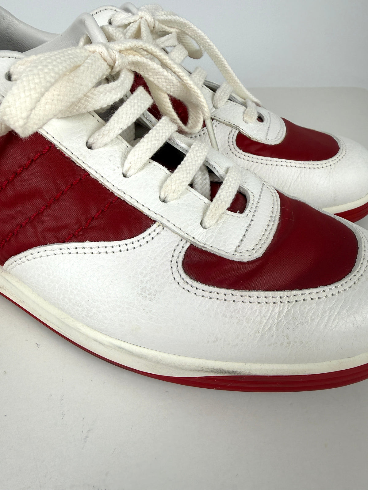 GUCCI Web White Red Sneakers 37.5G 7.5
