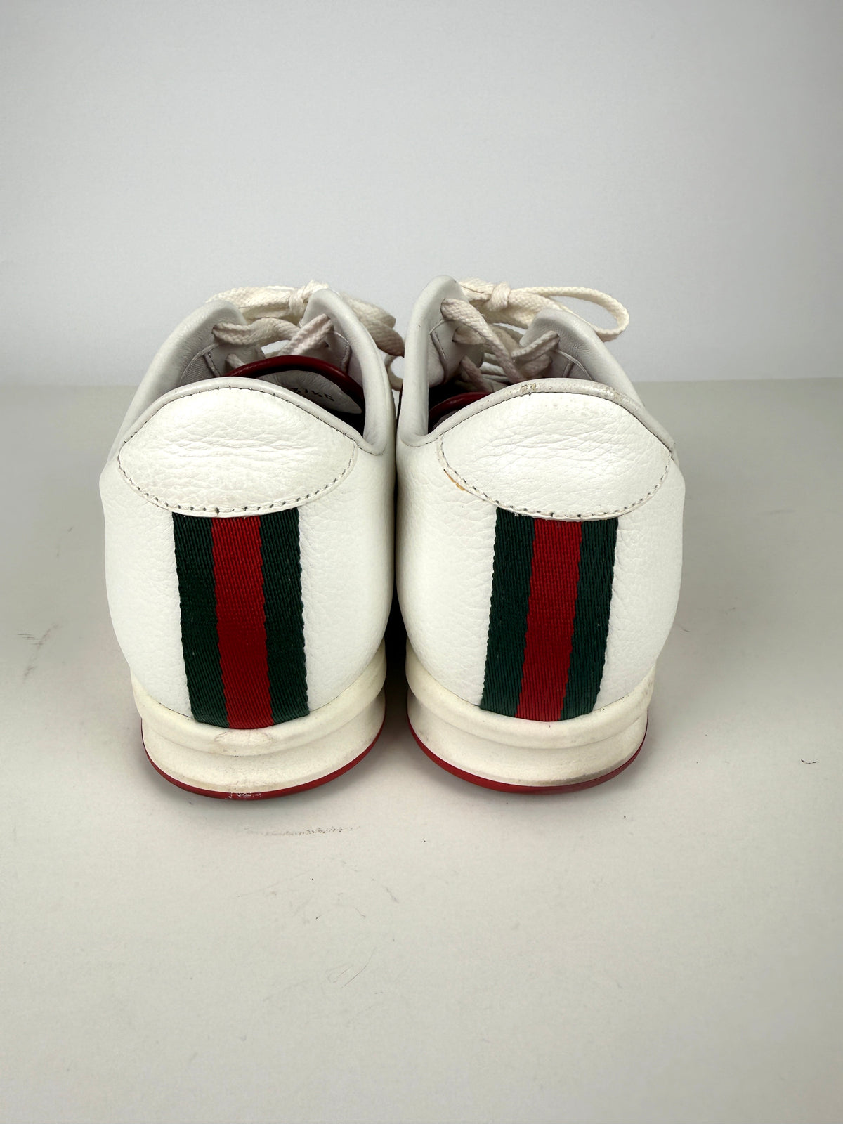 GUCCI Web White Red Sneakers 37.5G 7.5