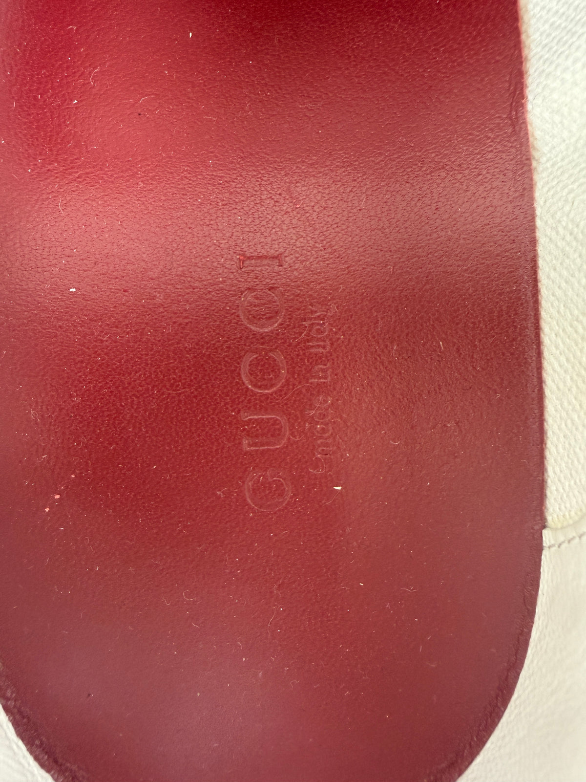 GUCCI Web White Red Sneakers 37.5G 7.5