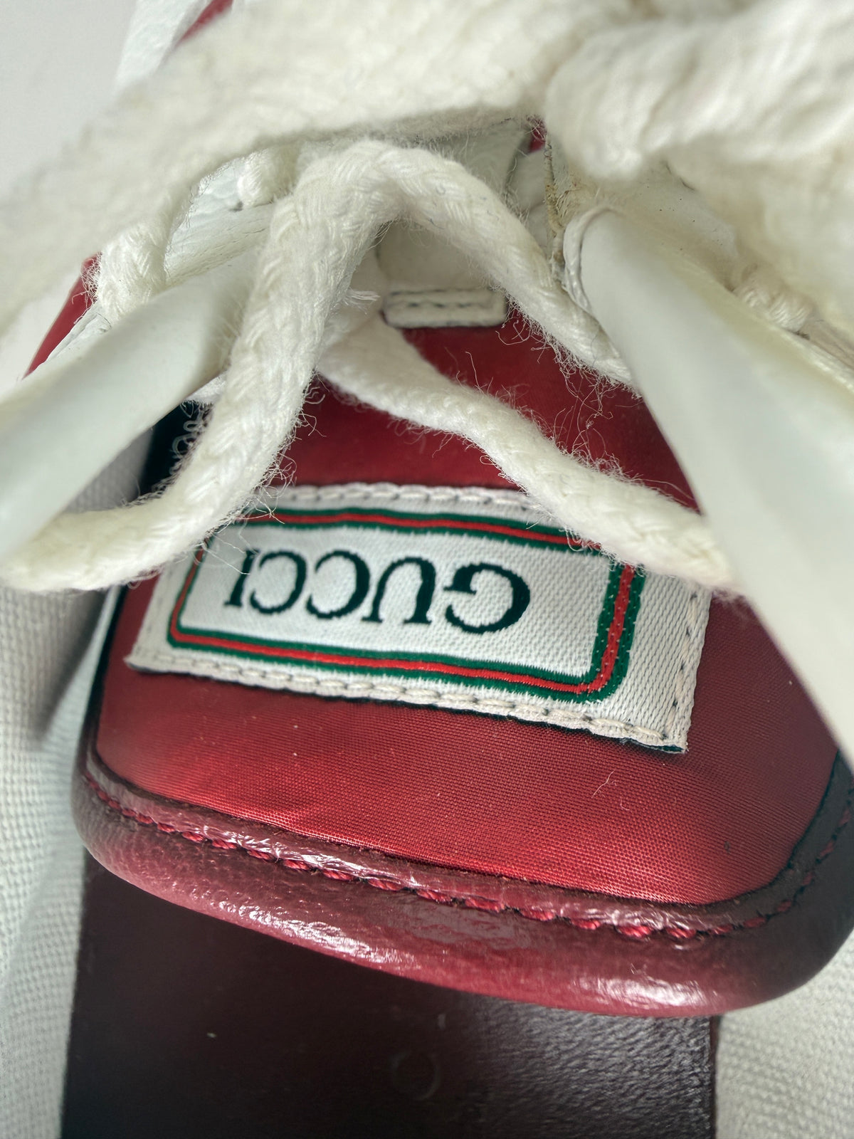 GUCCI Web White Red Sneakers 37.5G 7.5