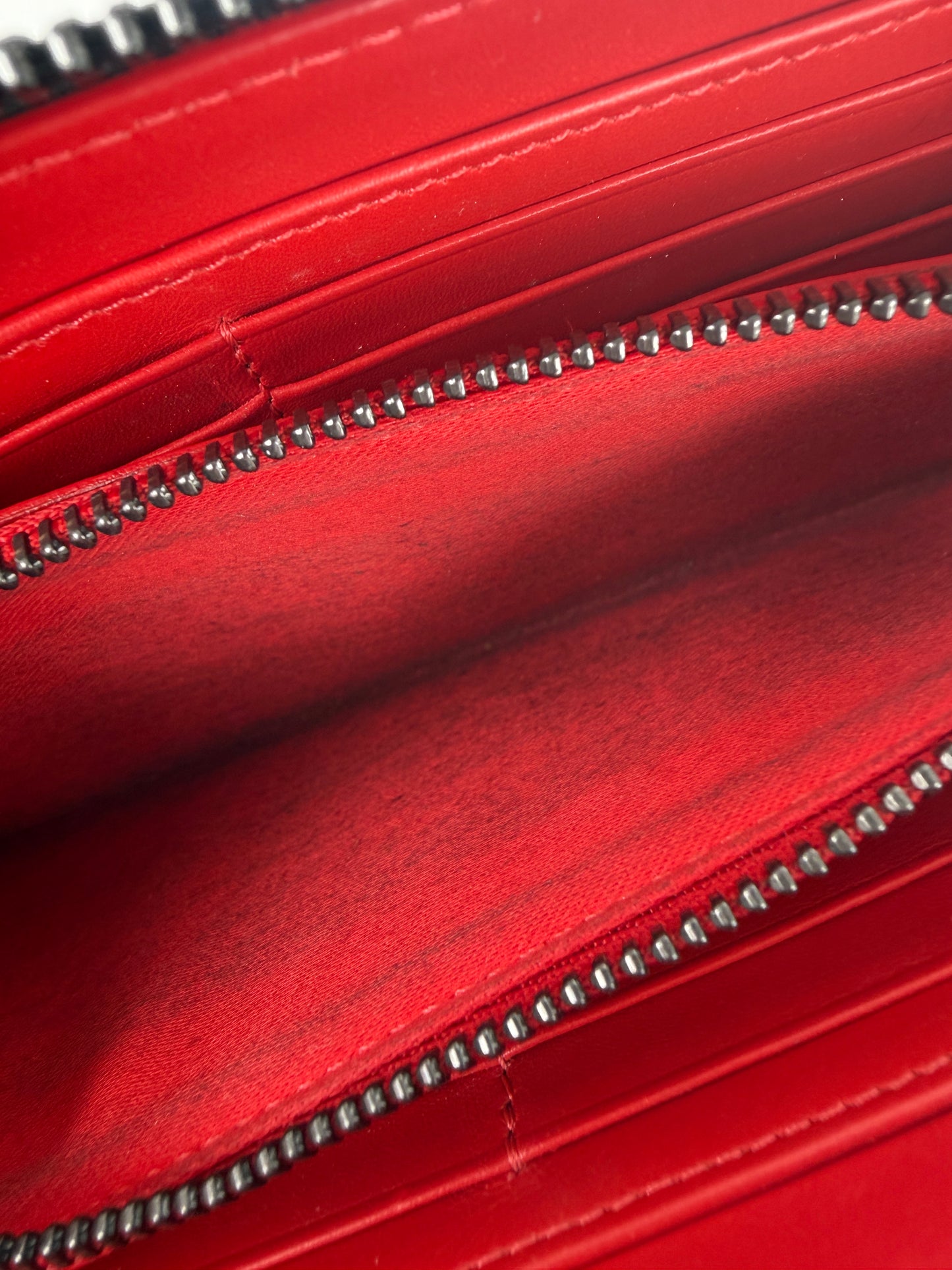 Christian Louboutin Panettone Black Calf Leather Spike Zip Long Wallet