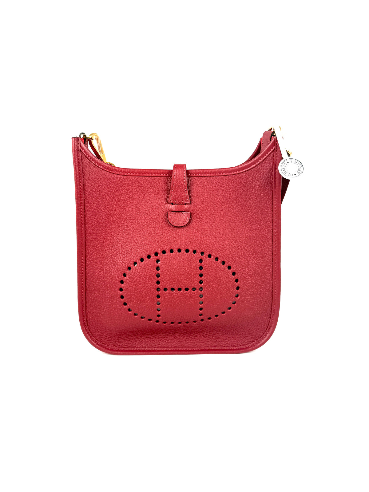 HERMES Evelyne 23 Rouge H Leather Crossbody Bag New