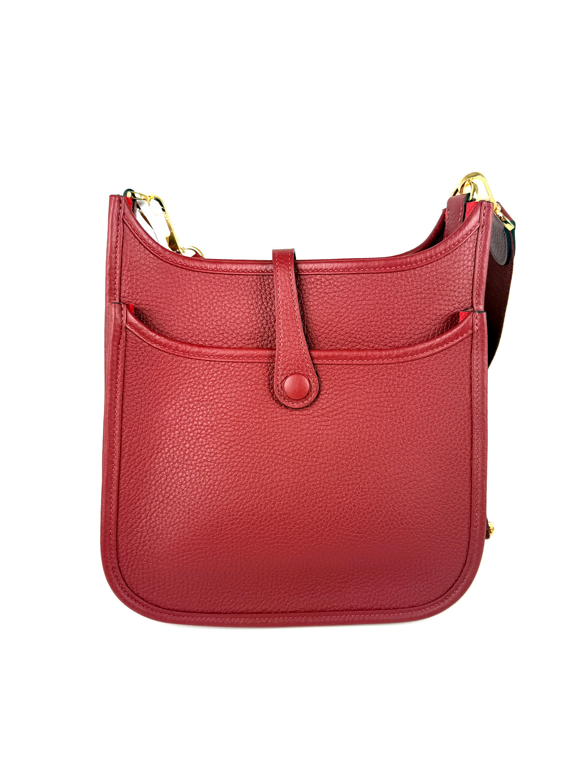 HERMES Evelyne 23 Rouge H Leather Crossbody Bag New