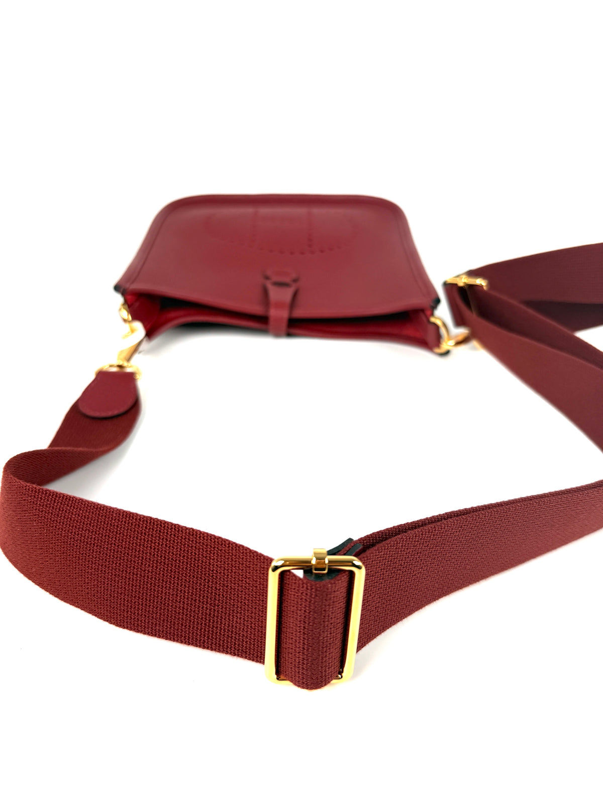 HERMES Evelyne 23 Rouge H Leather Crossbody Bag New
