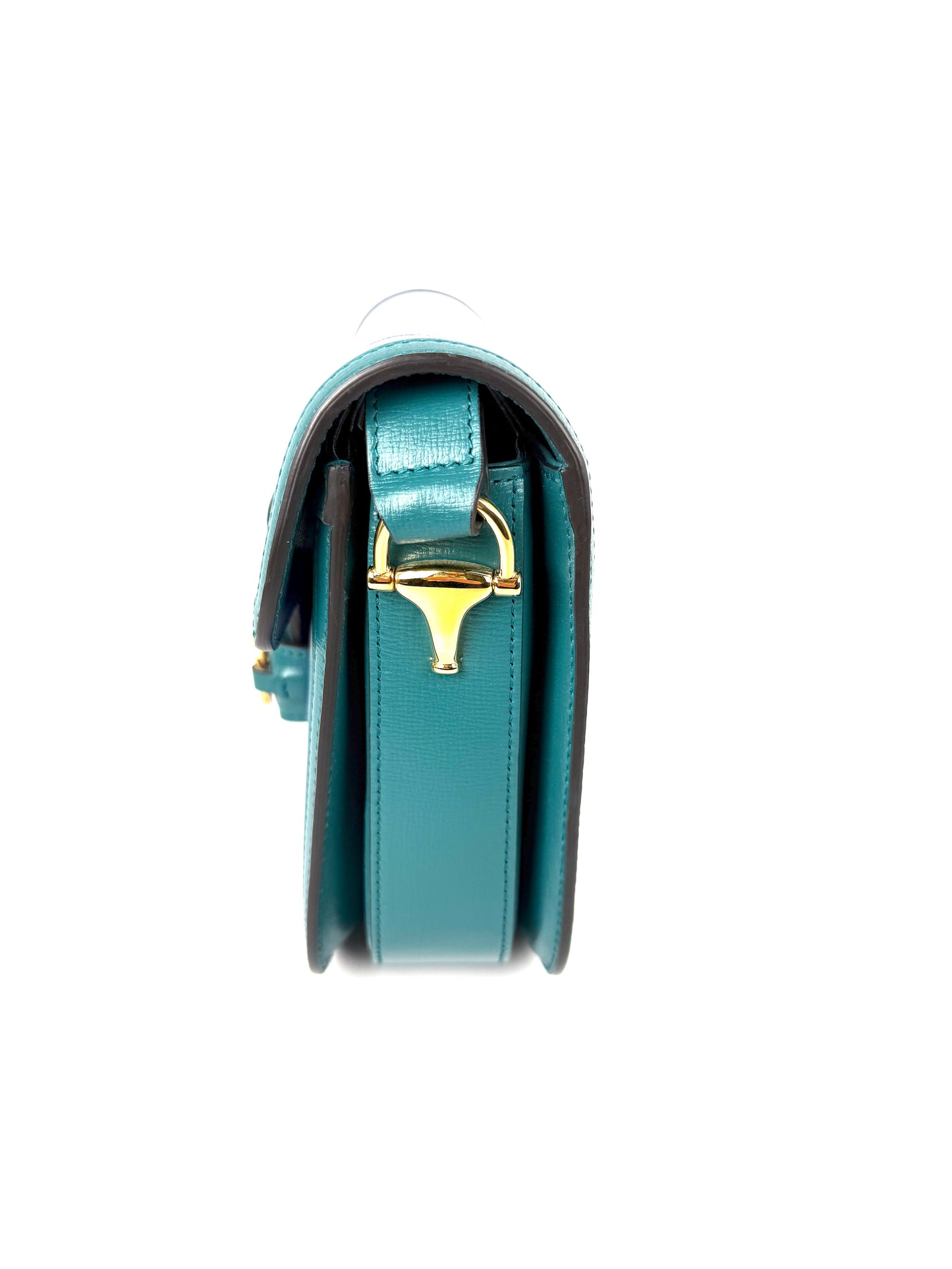 Gucci 1955 Azalea Calfskin Horsebit Medium Blue Green Leather Shoulder Crossbody Bag