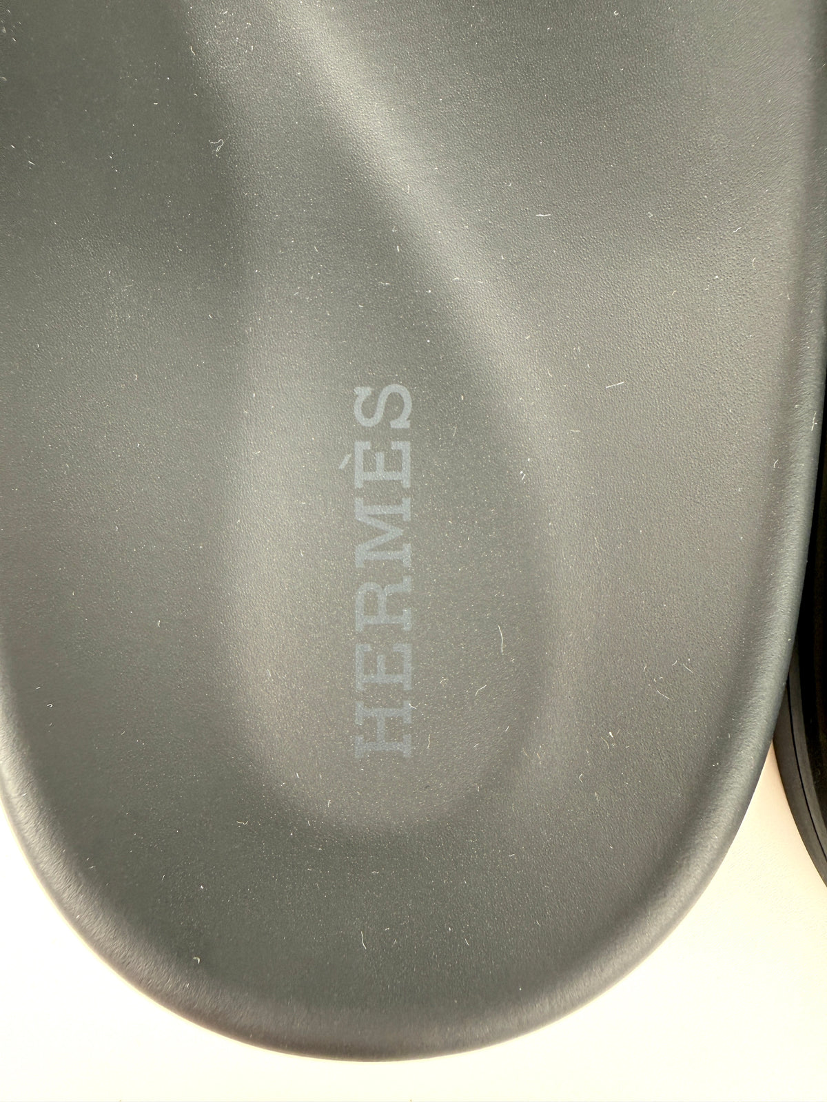 HERMES Chypre Black Leather Slide Sandals 40 9.5 New